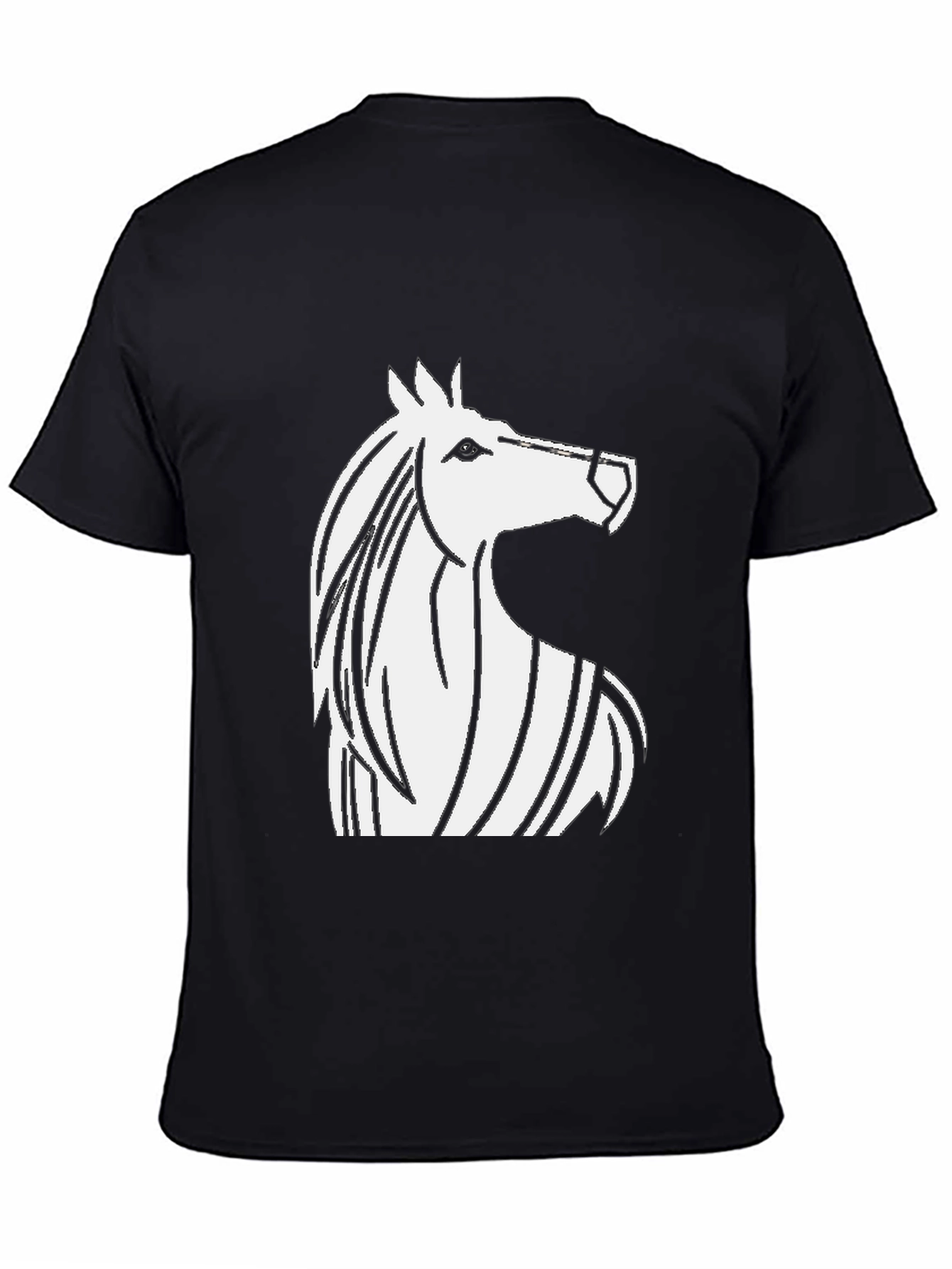 Black Horse Graphic Black T-Shirt - Stylish Men's Tee view 4