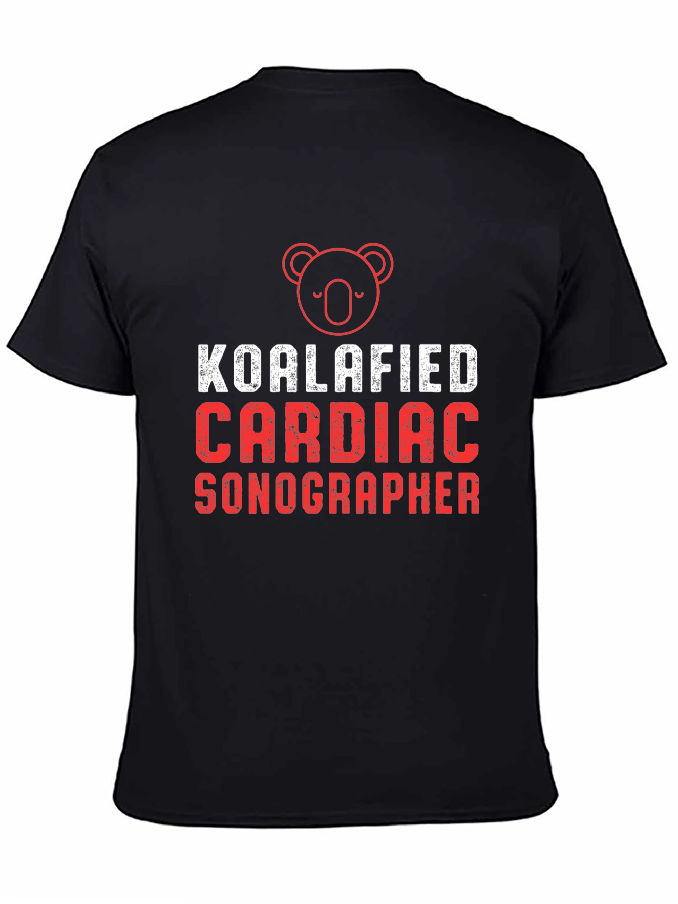 Black Koalafied Cardiac Sonographer Black T-Shirt view 4
