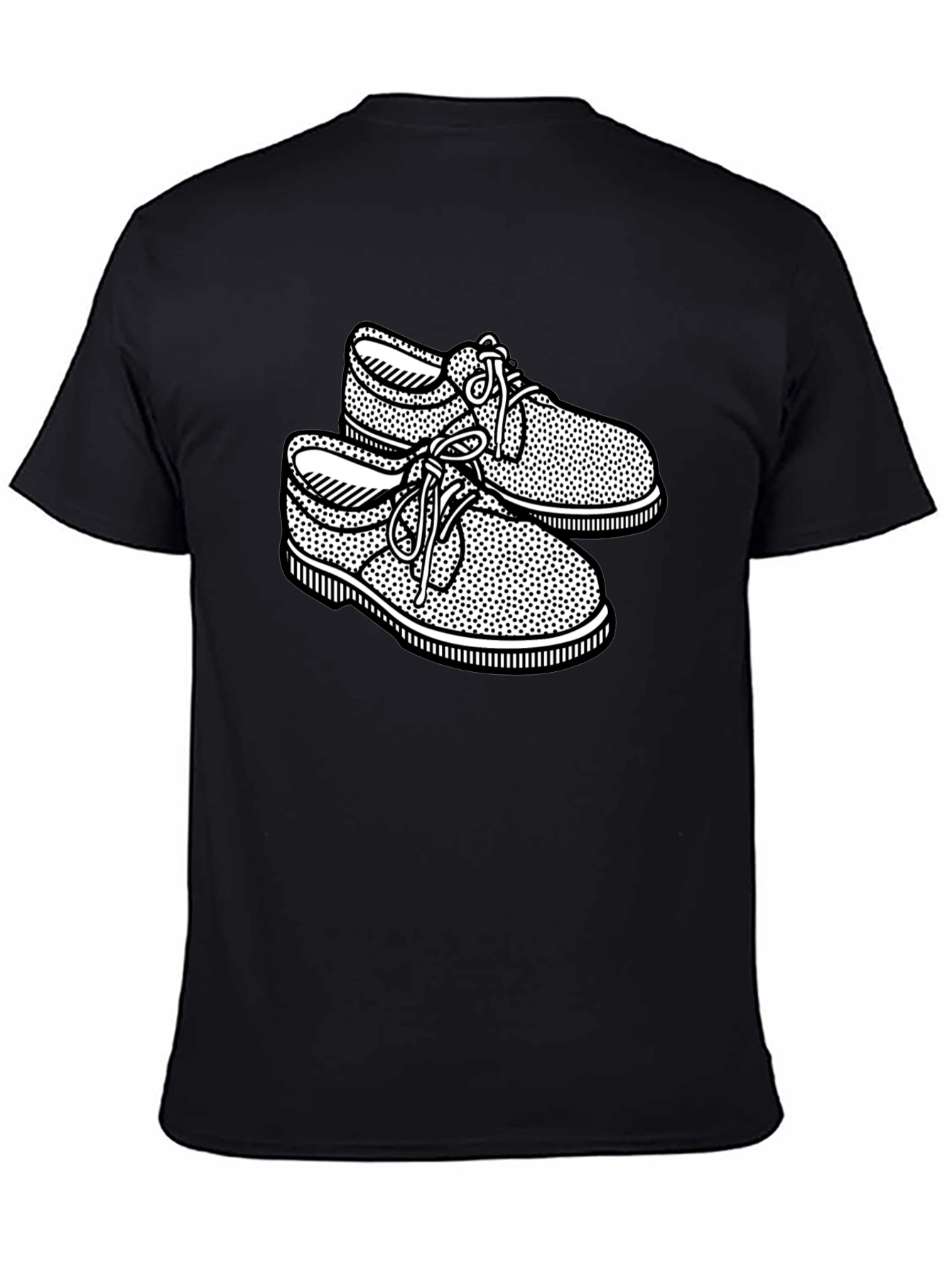 Black Retro Shoes Graphic Black T-Shirt view 4