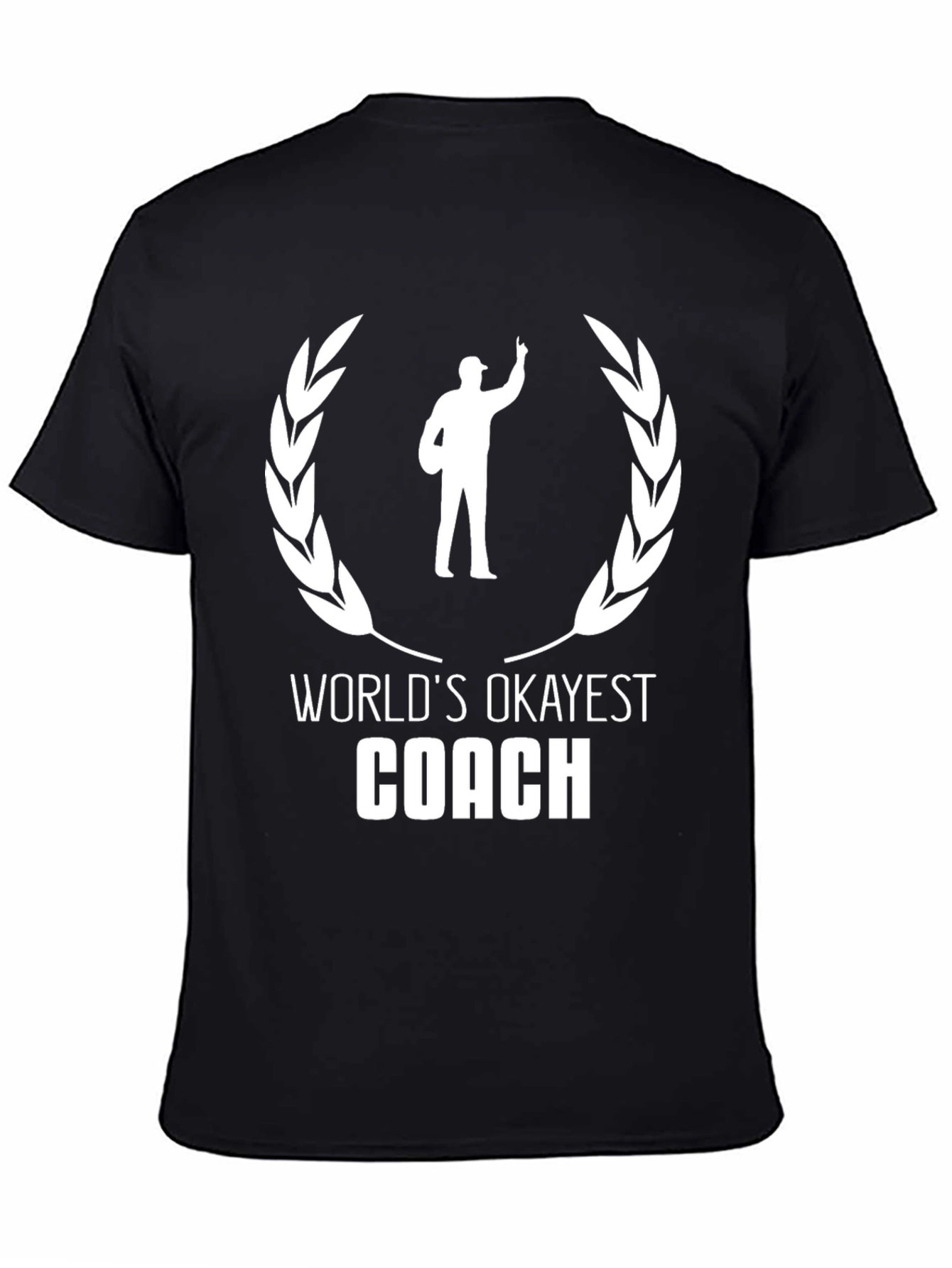 Black World's Okayest Coach Black T-Shirt view 4