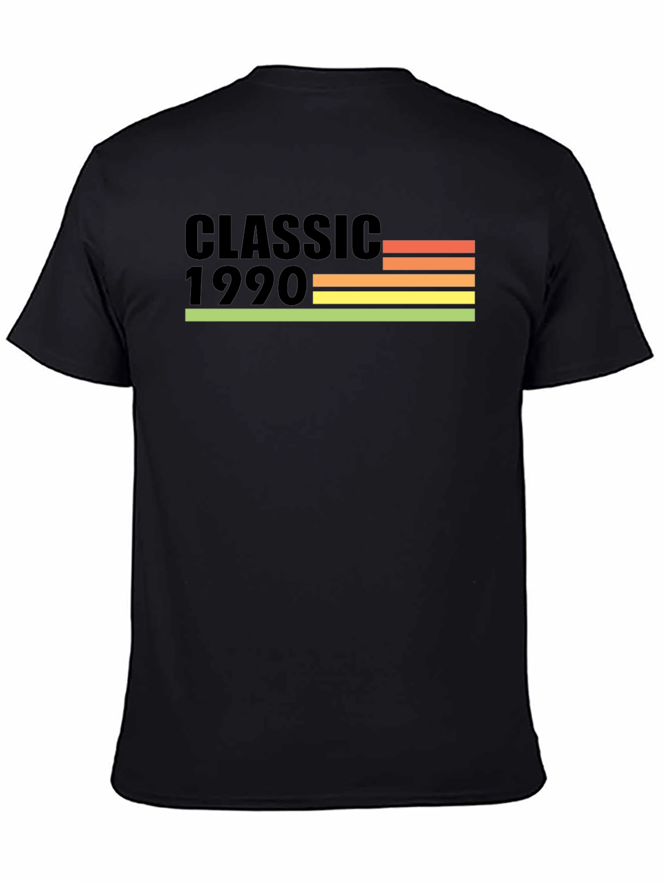 Black Classic 1990 Retro Birthday T-Shirt view 4