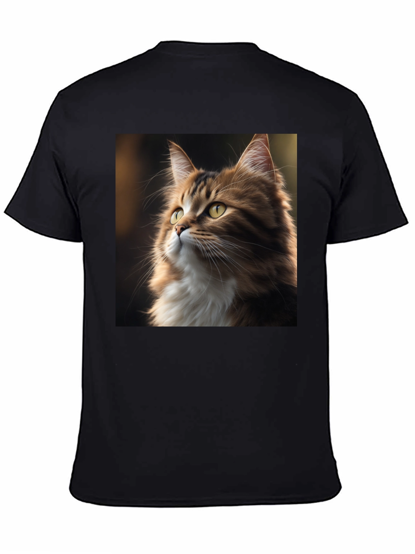 Black Cat Portrait Graphic Tee - Unisex Black T-Shirt view 4