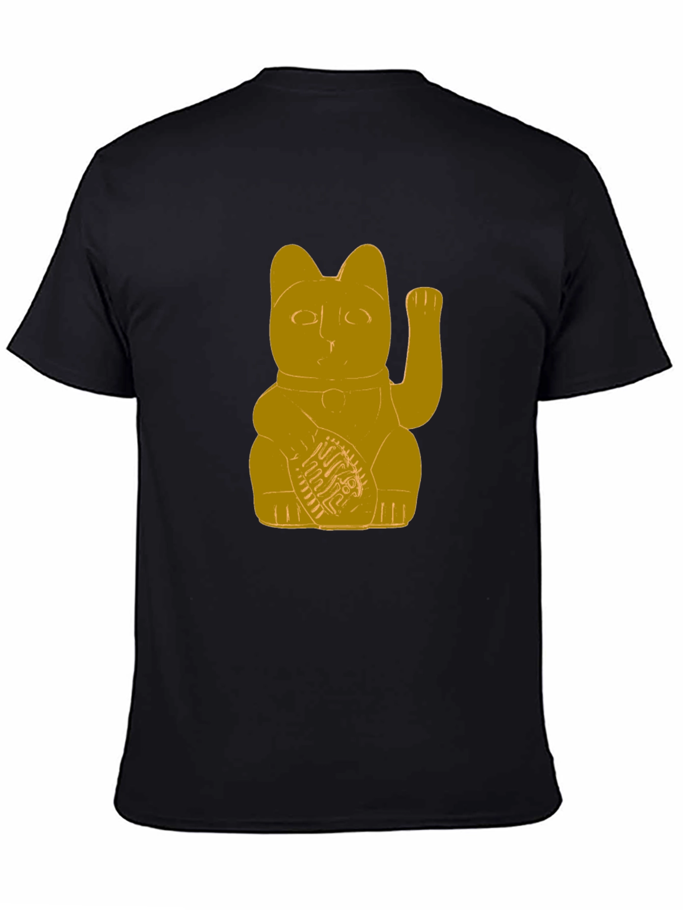 Black Lucky Cat T-Shirt - Graphic Tee view 4