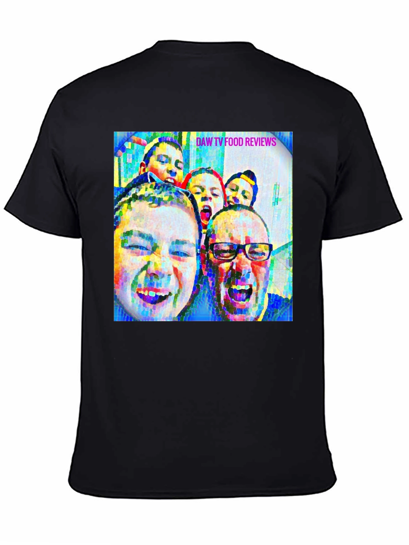 Black DAW TV Food Reviews Graphic Tee - Black view 4