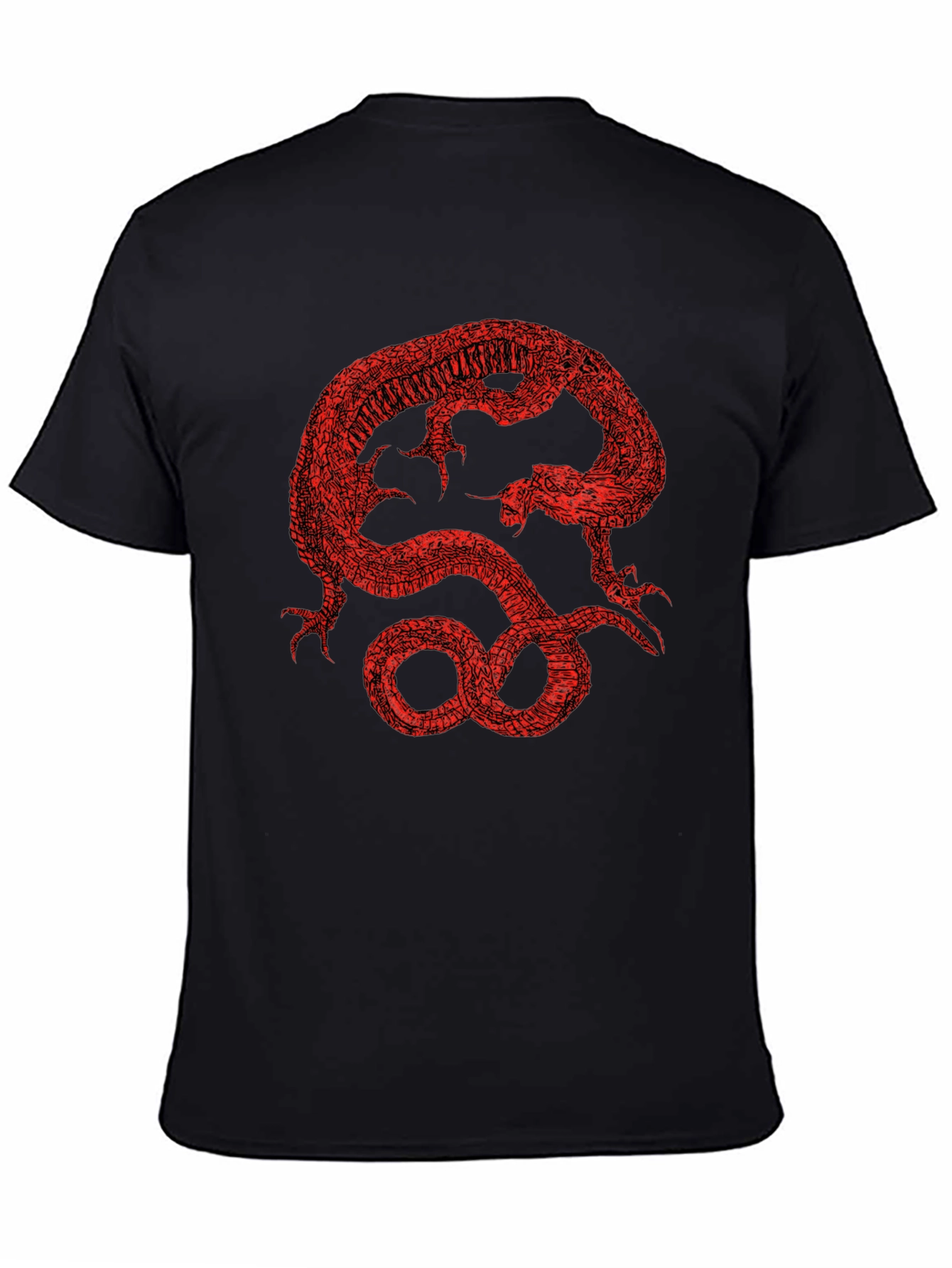 Red Dragon Graphic Black T-Shirt - 4