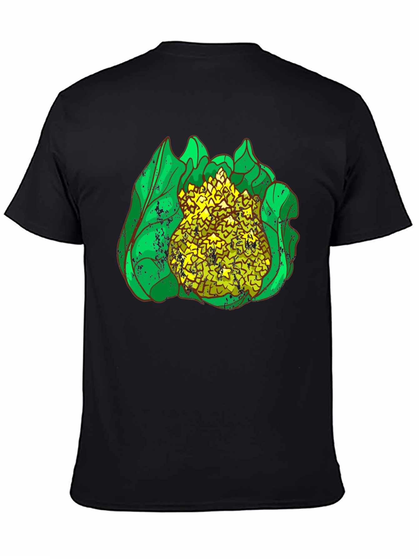 Black Cauliflower Graphic Print Black T-Shirt view 4