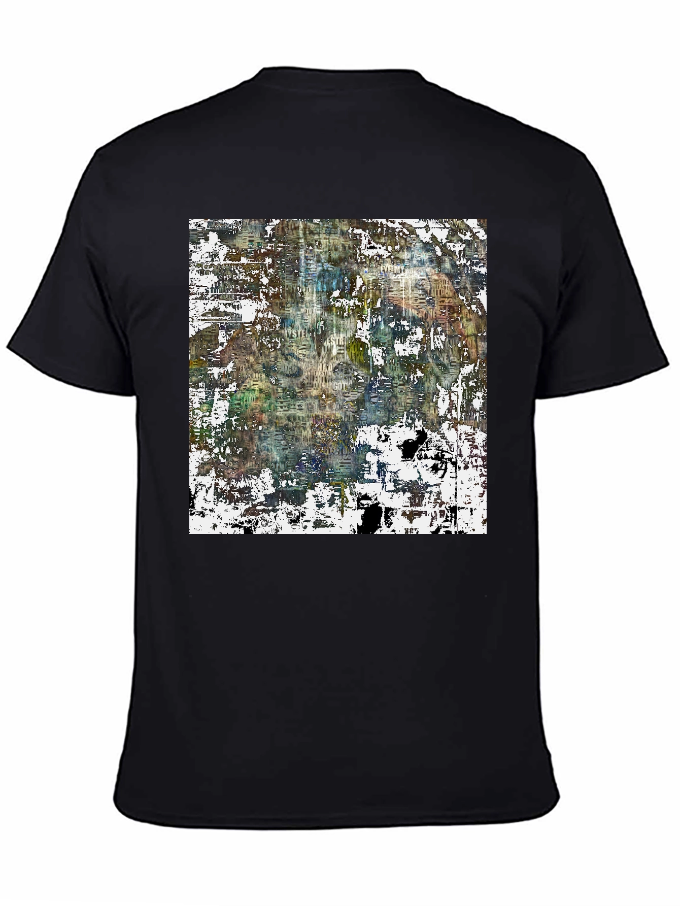 Black Abstract Art Print Black Tee view 4
