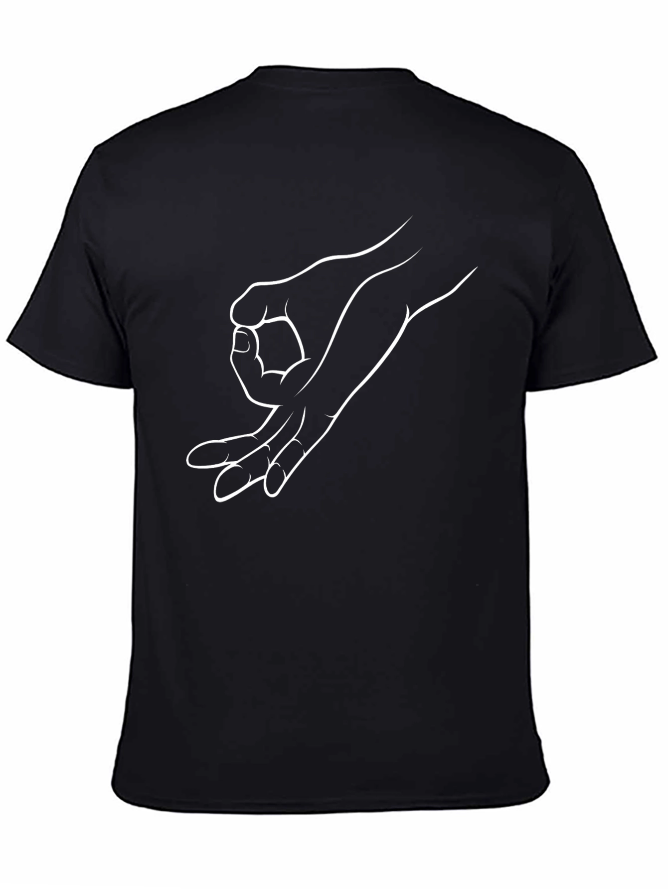 Black Black T-Shirt with Circle Game Hand Graphic view 4