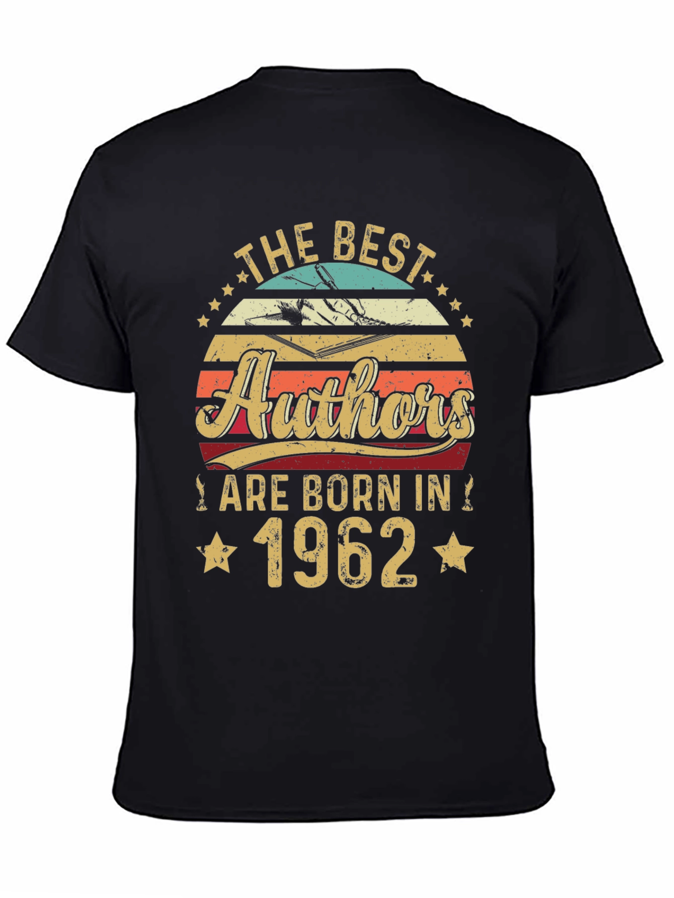 Black Best Authors Born in 1962 Black T-Shirt view 4