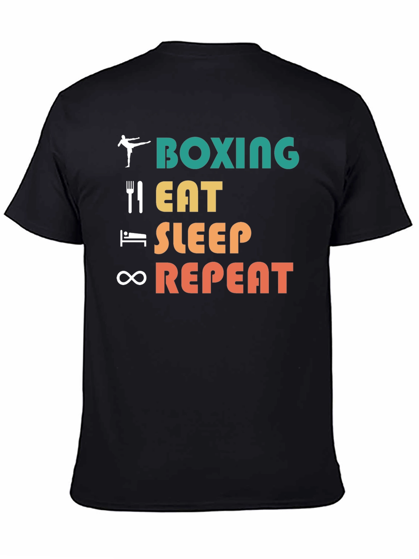 Black Boxing Eat Sleep Repeat Graphic Tee view 4