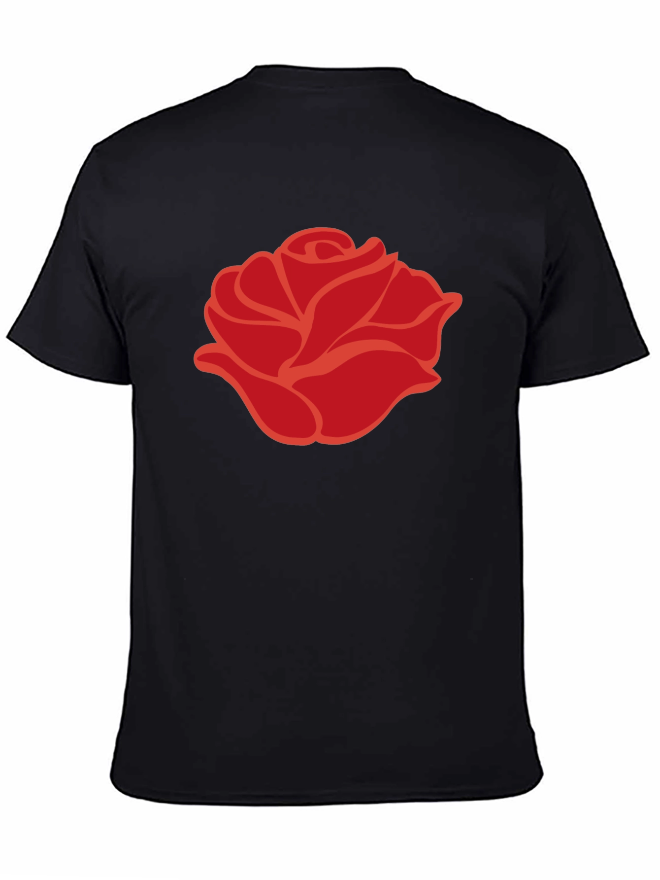 Black Bold Rose Graphic Tee - Modern Floral Design view 4