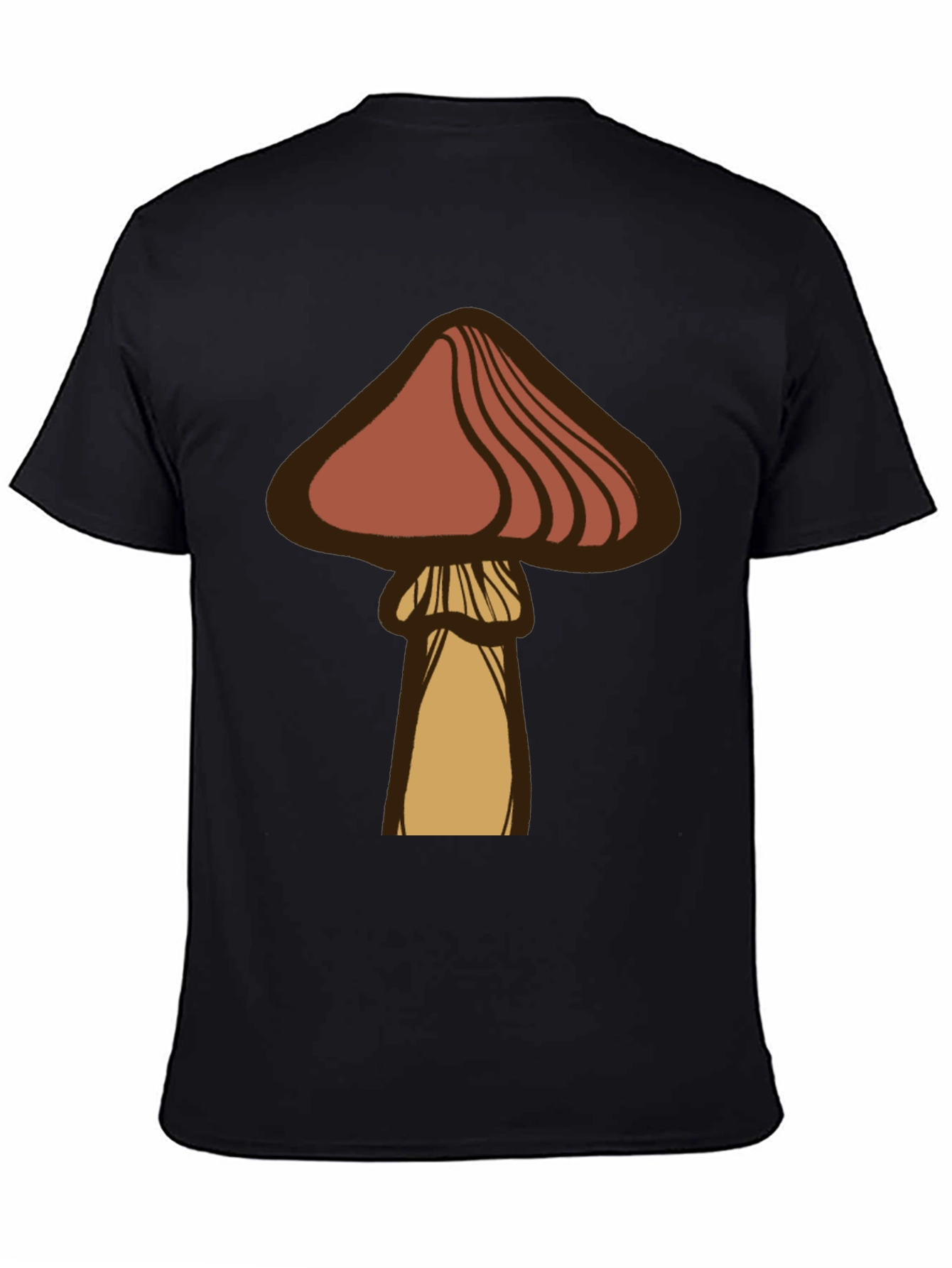 Black Mushroom Graphic Tee - Casual Black T-Shirt view 4