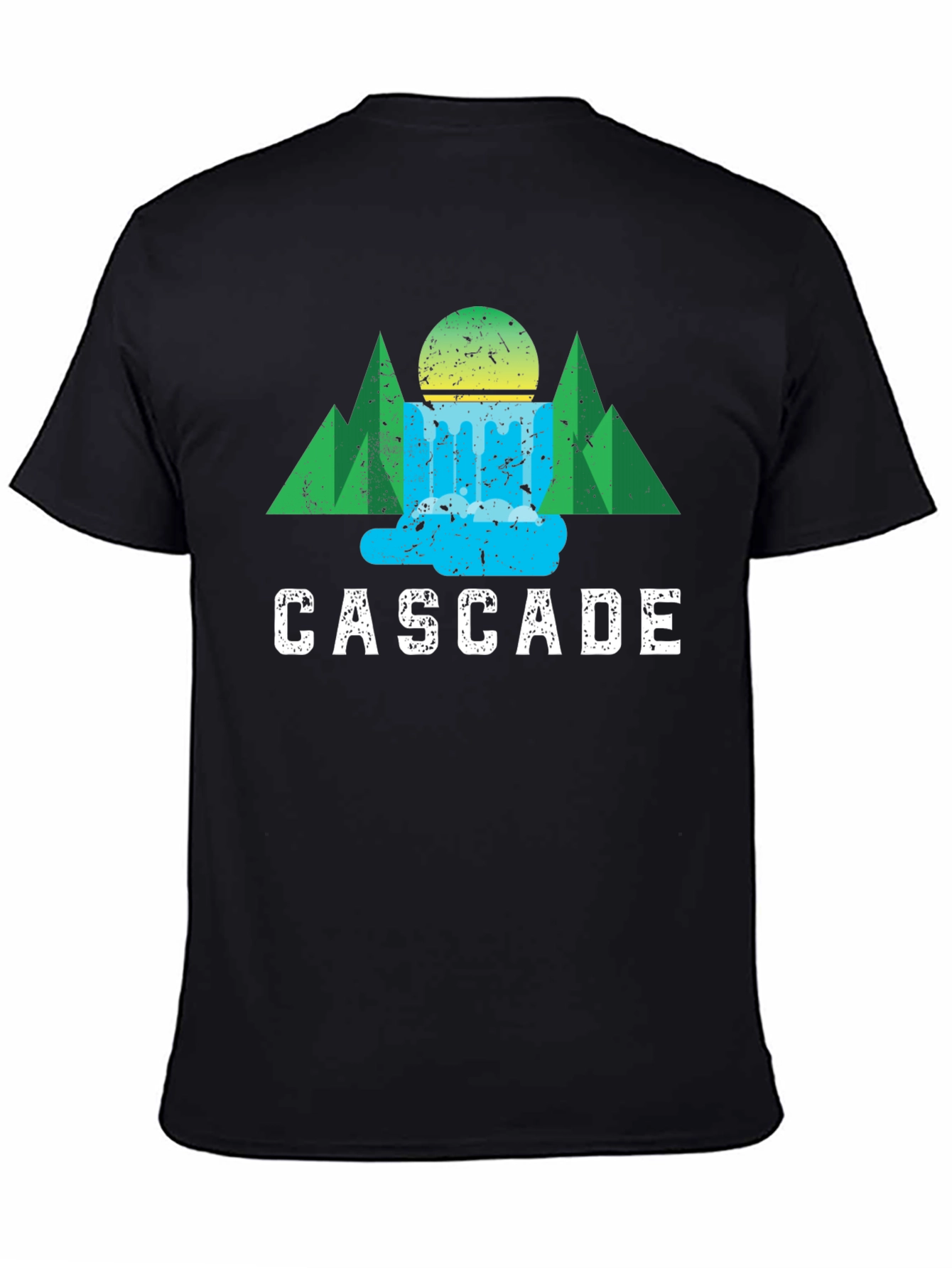 Black Cascade Graphic Tee - Nature Inspired Design view 4