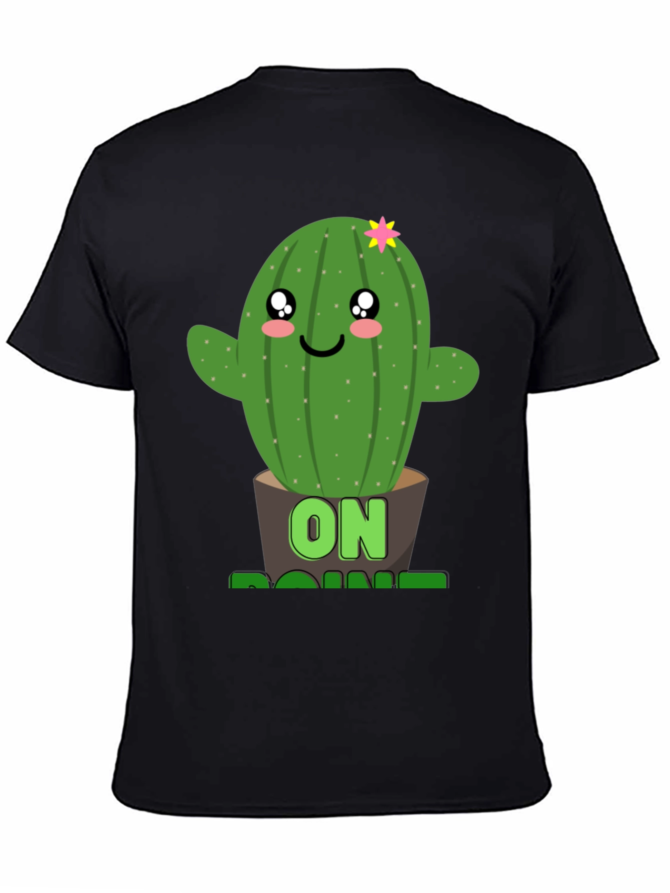 Black Cactus On Point Graphic T-Shirt - Fun Plant Lover Tee view 4