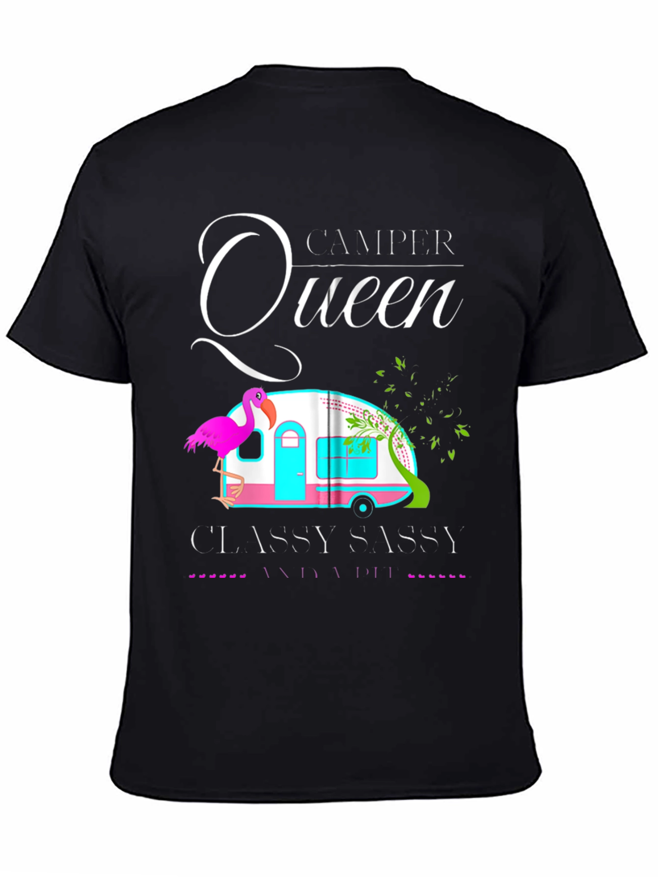Black Camper Queen T-Shirt - Classy Sassy and a Bit Smart Assy! view 4