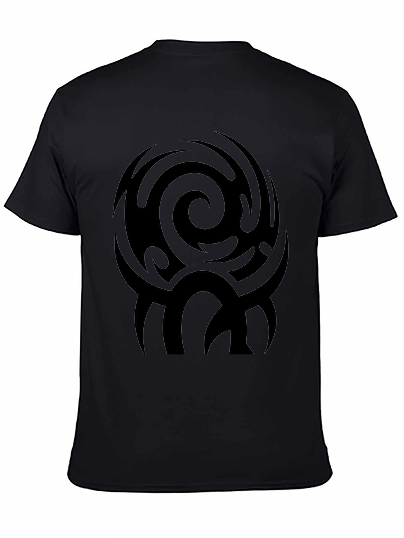 Black Men's Black Tribal Swirl Graphic Tee view 4