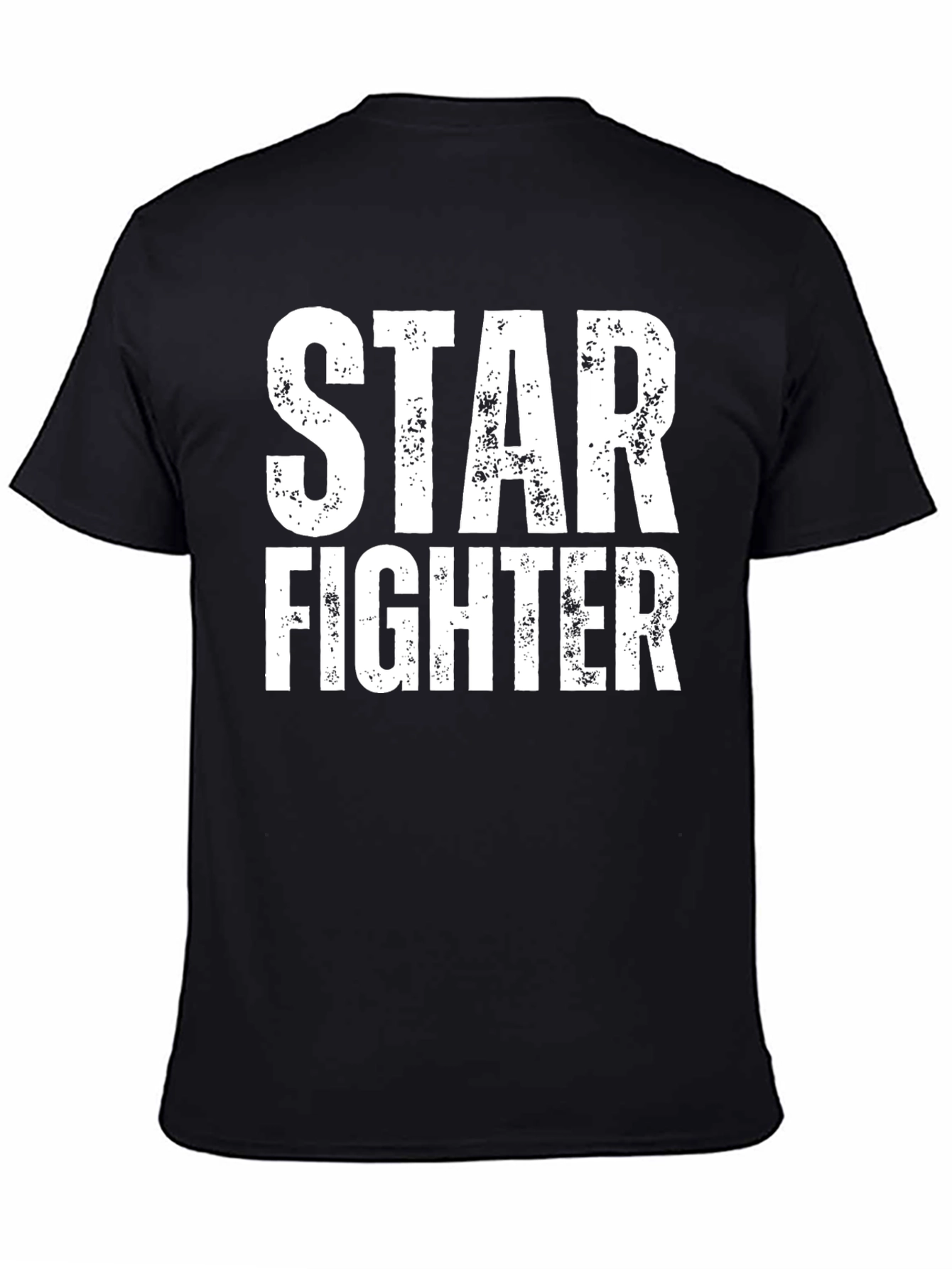 Black Star Fighter Graphic T-Shirt - Black Cotton Tee view 4