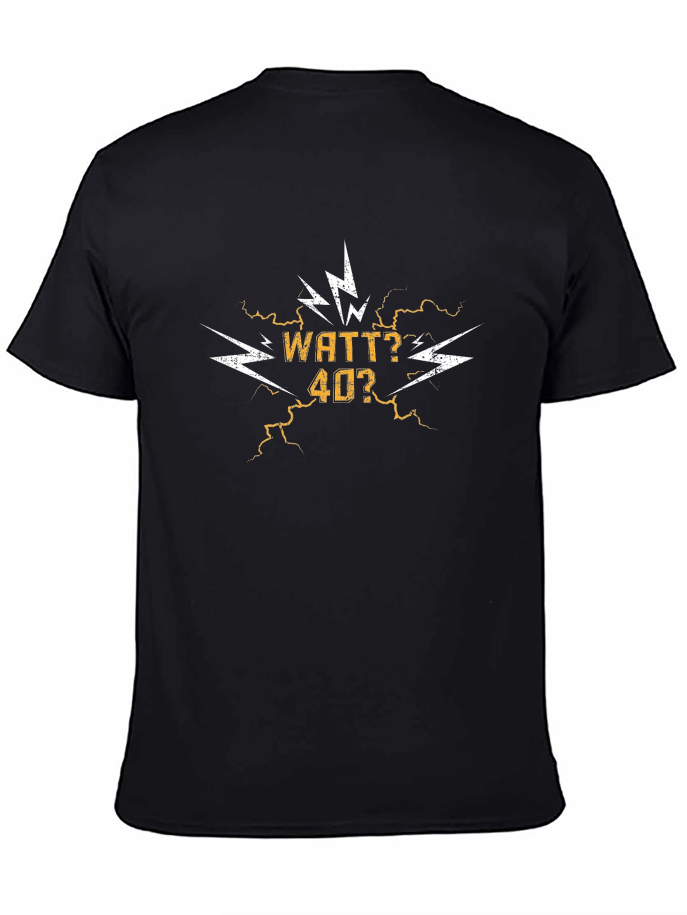 Black Watt 40? Graphic T-Shirt - Black Cotton Tee view 4