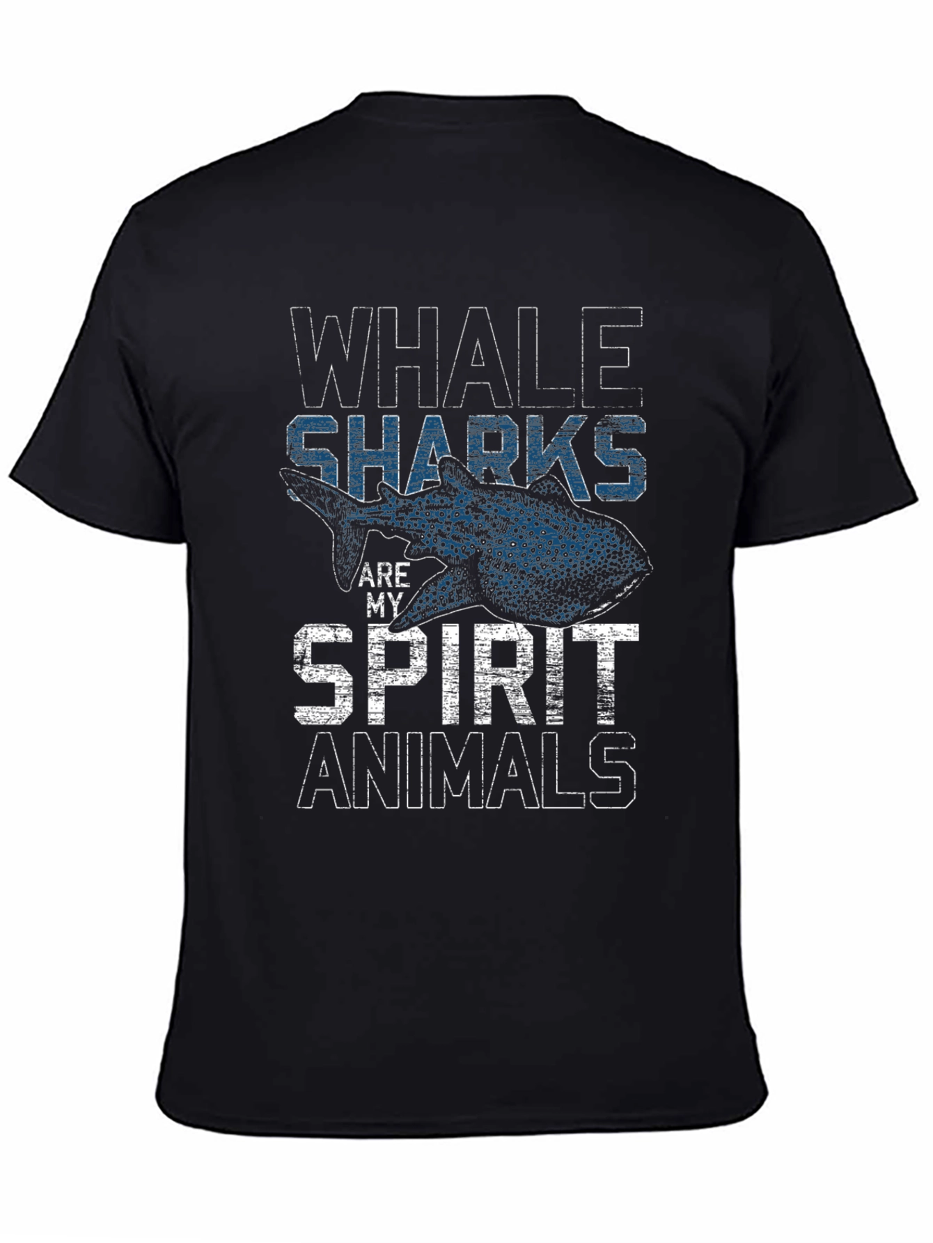 Black Whale Sharks Are My Spirit Animals Graphic T-Shirt view 4