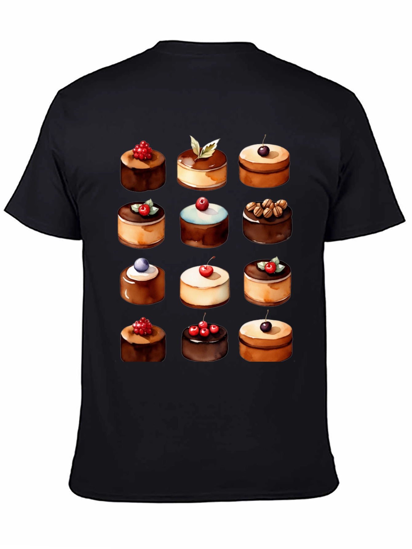 Black Dessert Lover T-Shirt - Sweet Treat Design view 4