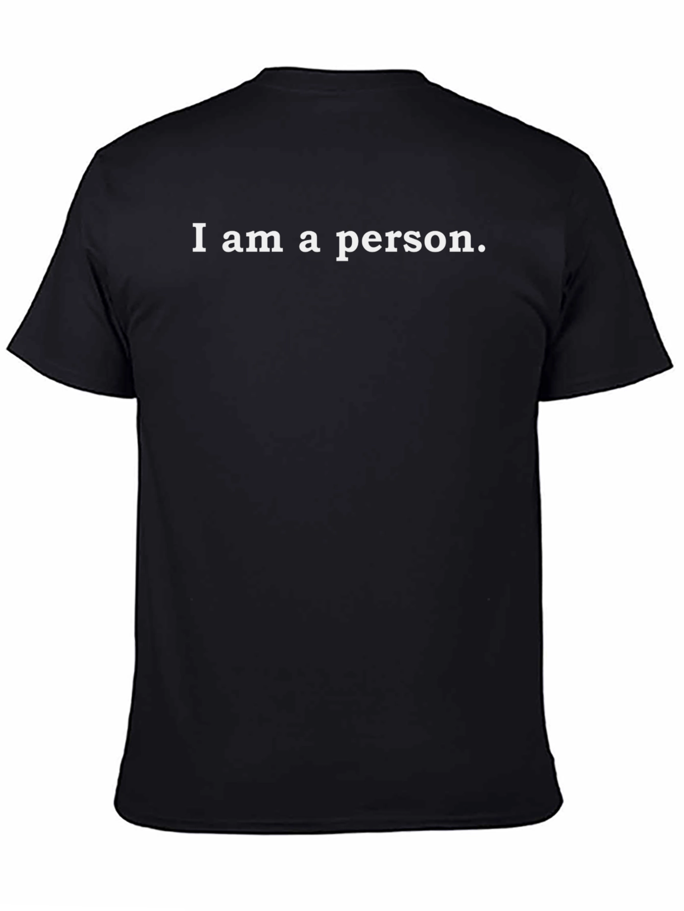 Black I Am A Person Graphic Tee - Black Crew Neck T-Shirt view 4