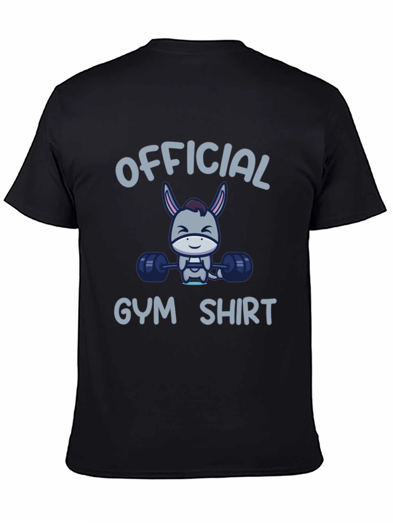 Black Funny Donkey Gym Shirt - Official Workout Tee view 4