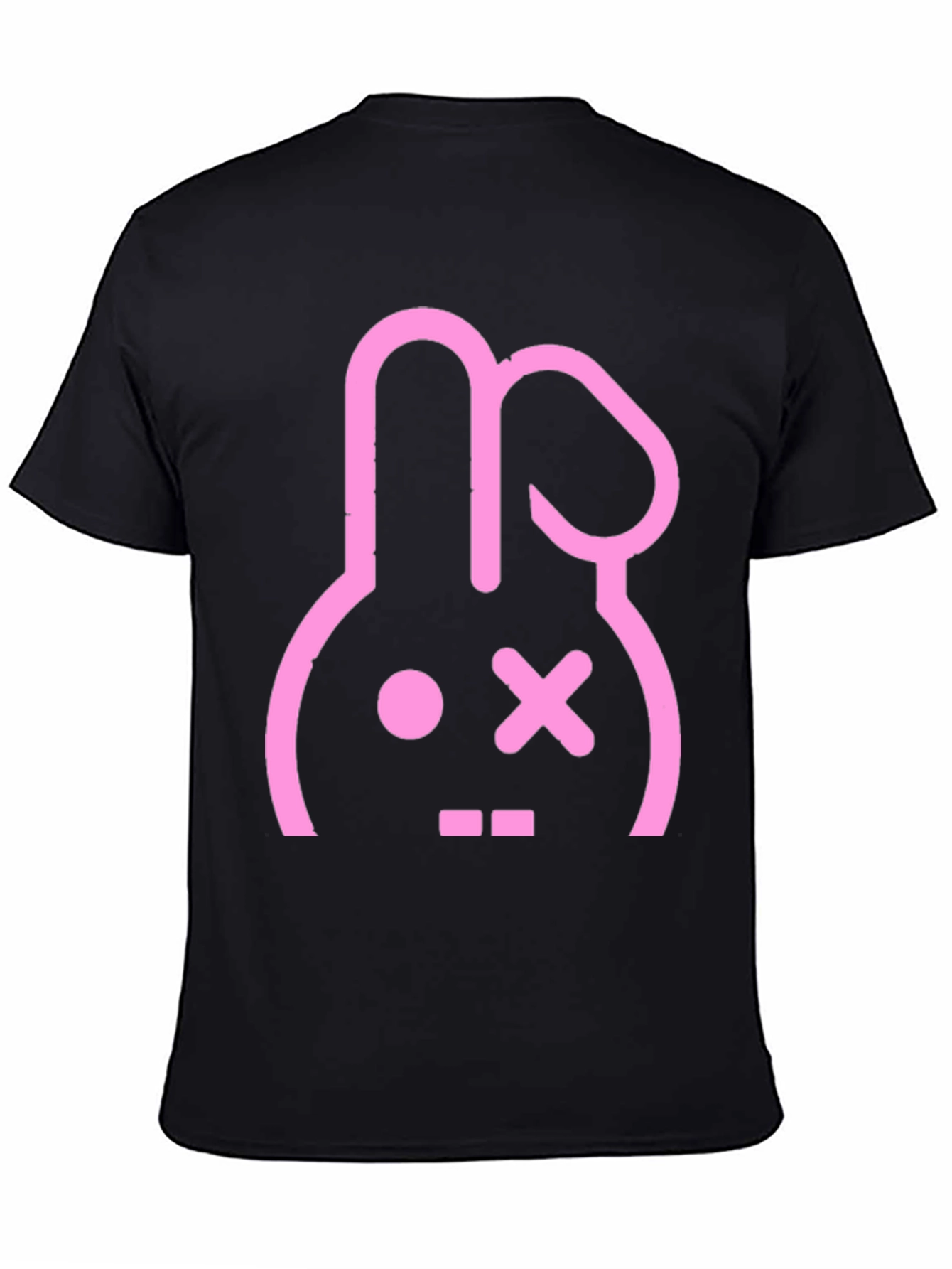 Black Black T-Shirt with Pink Bunny Graphic view 4