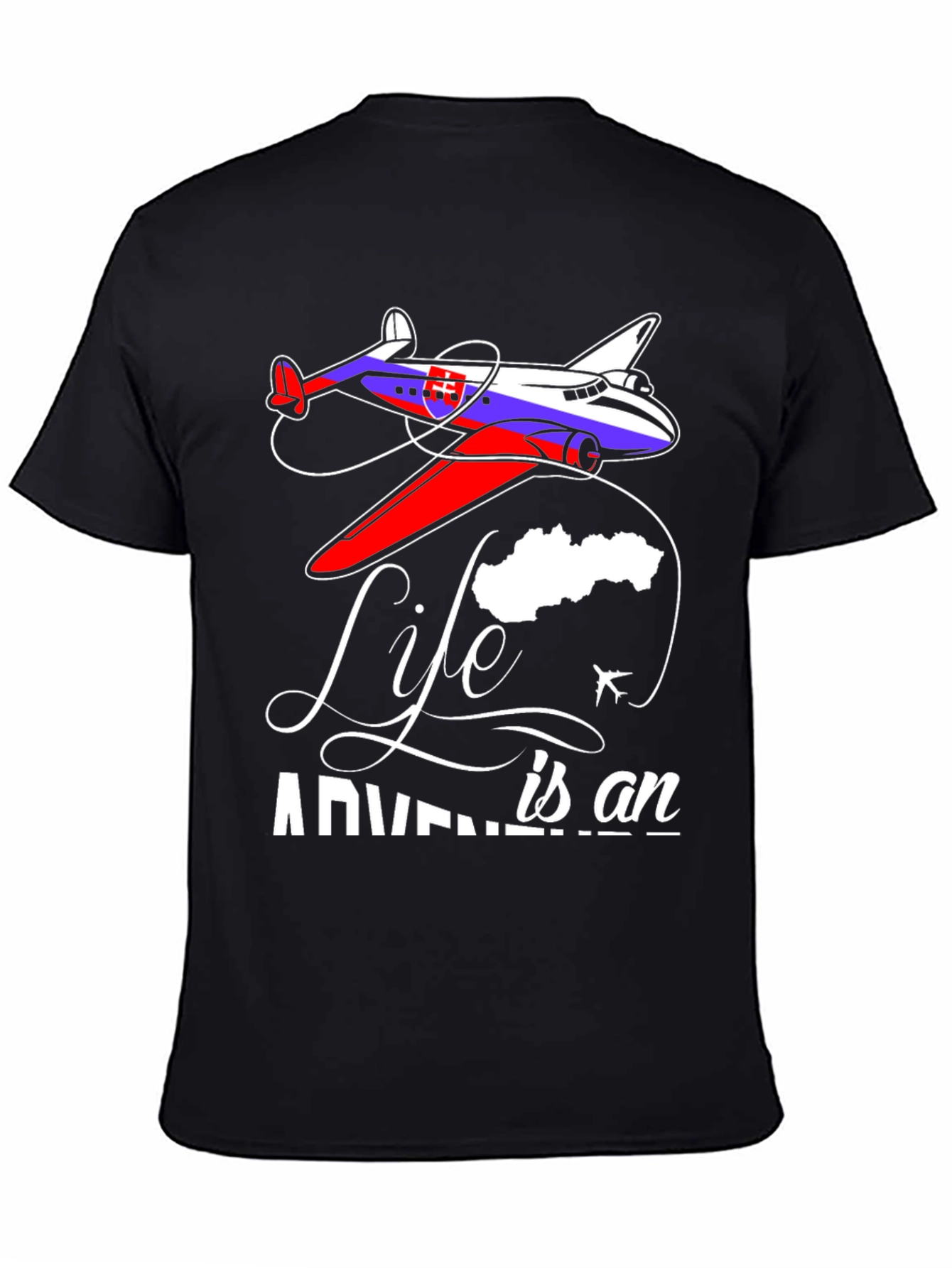 Black Life is an Adventure Plane Graphic T-Shirt view 4