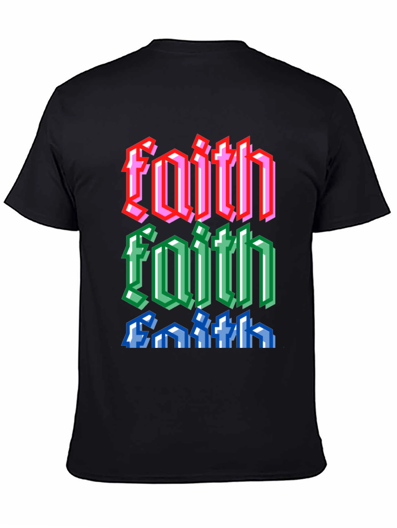 Black Faith Pixel Art Graphic Tee view 4
