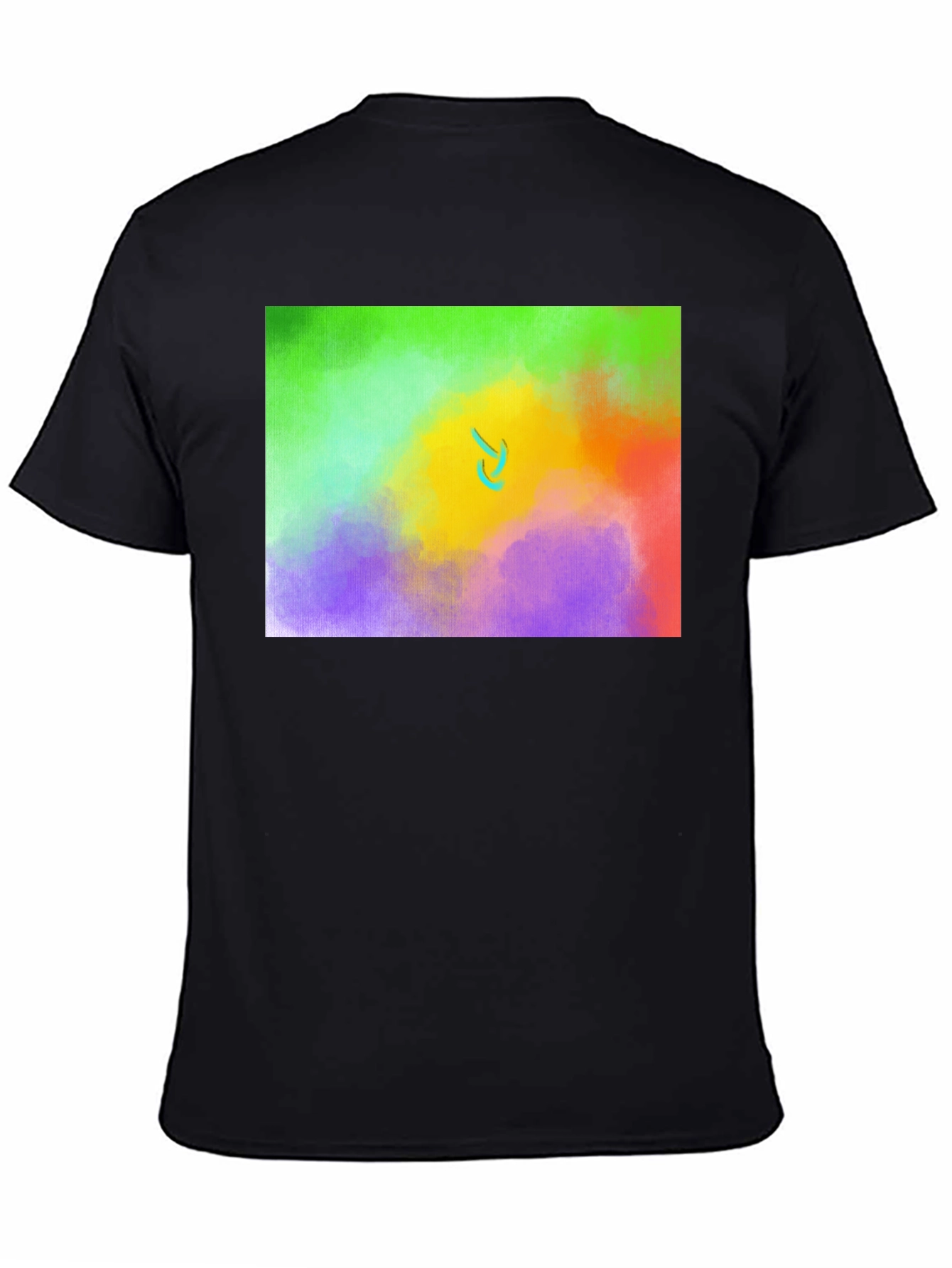 Black Abstract Expression T-Shirt: Colorful Art Tee view 4
