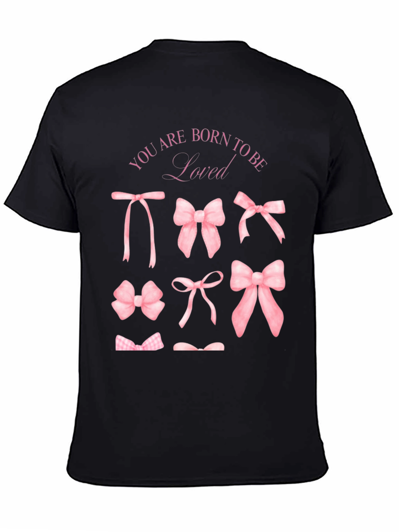 Black Born to Be Loved Bow T-Shirt view 4