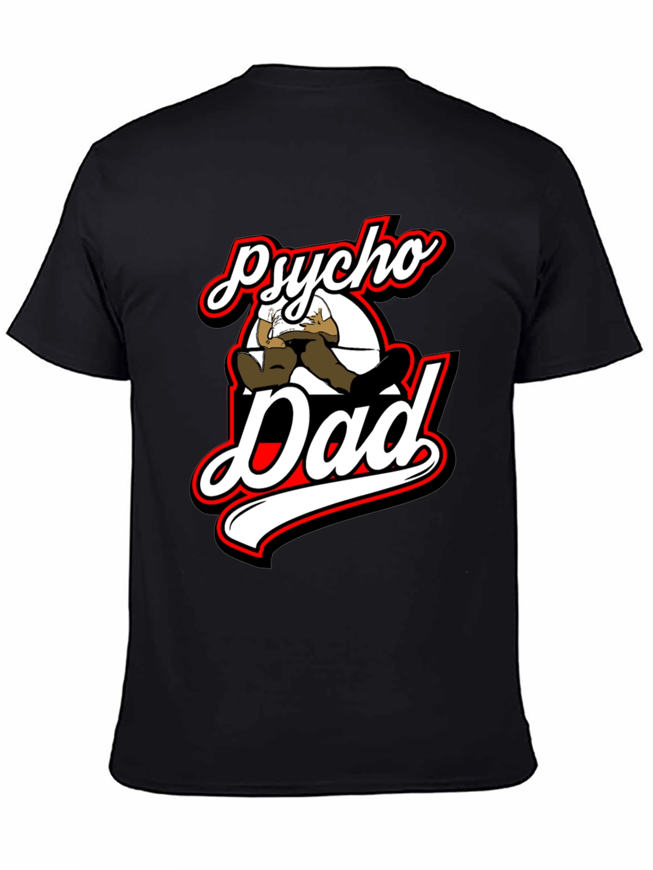 Black Psycho Dad Graphic T-Shirt view 4