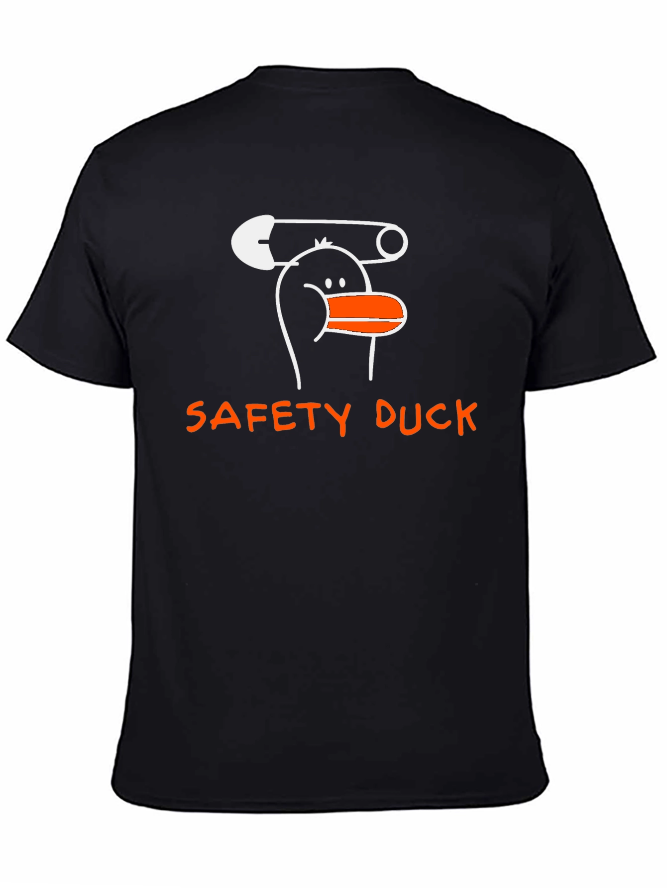 Black Safety Duck Graphic T-Shirt - Unique Cartoon Design view 4
