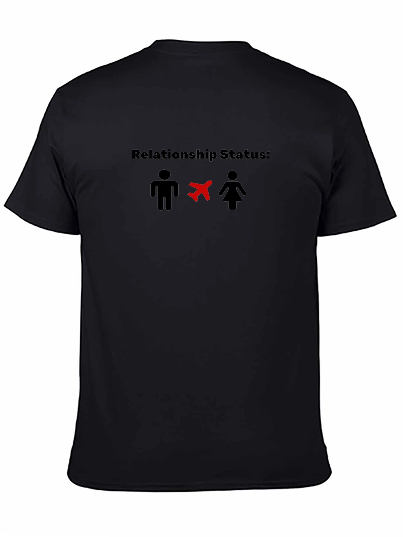 Black Relationship Status: Plane Black T-Shirt view 4