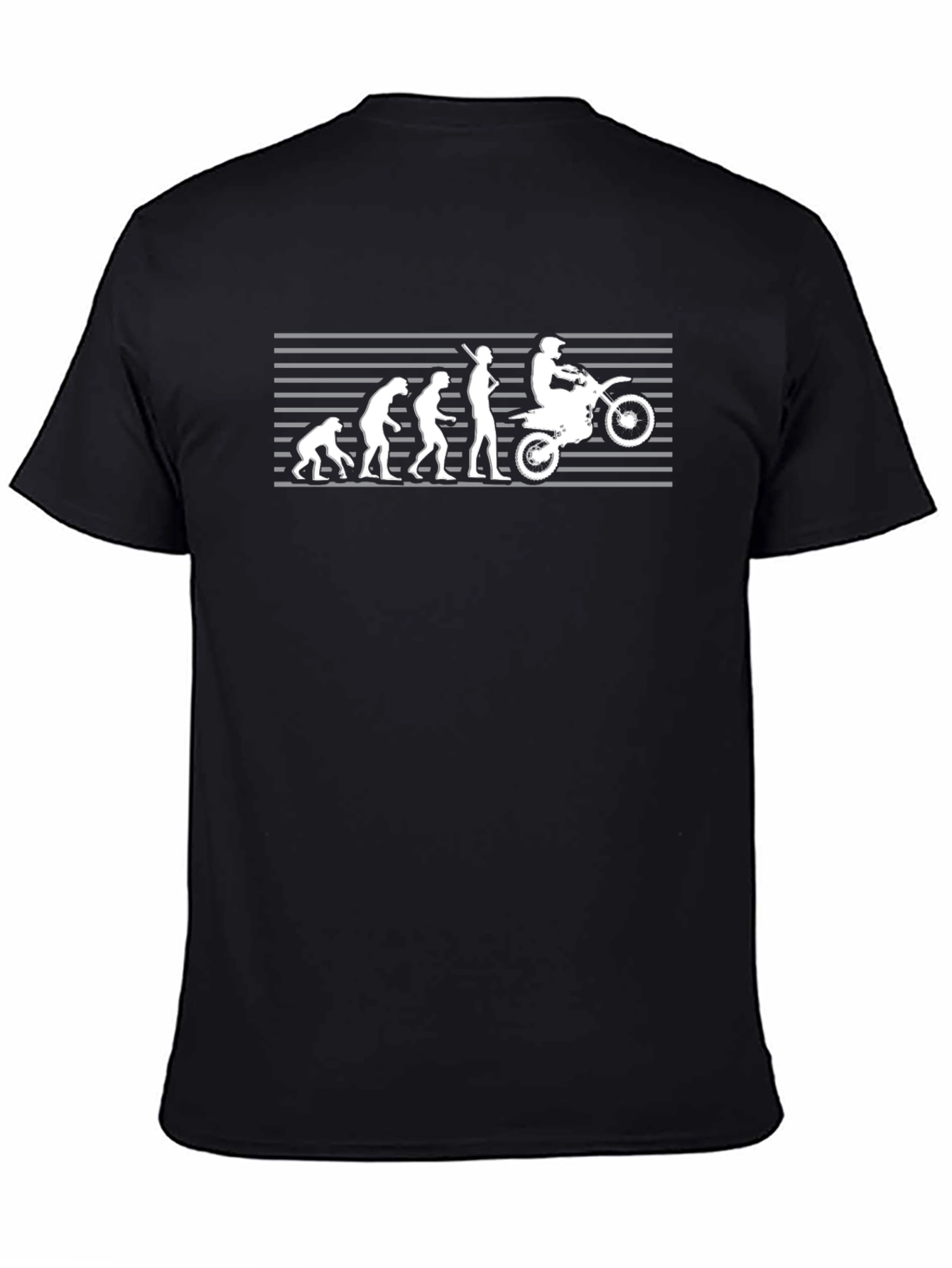 Black Evolution of Man - Motocross T-Shirt view 4