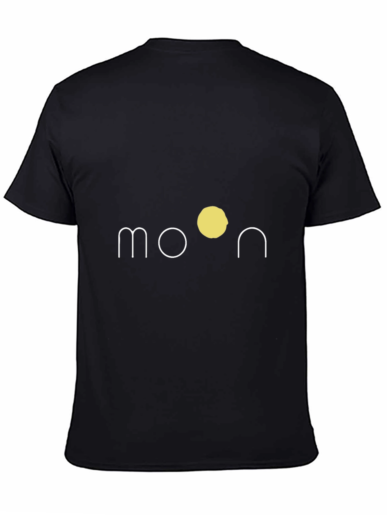Black Minimalist Moon Graphic Black T-Shirt view 4