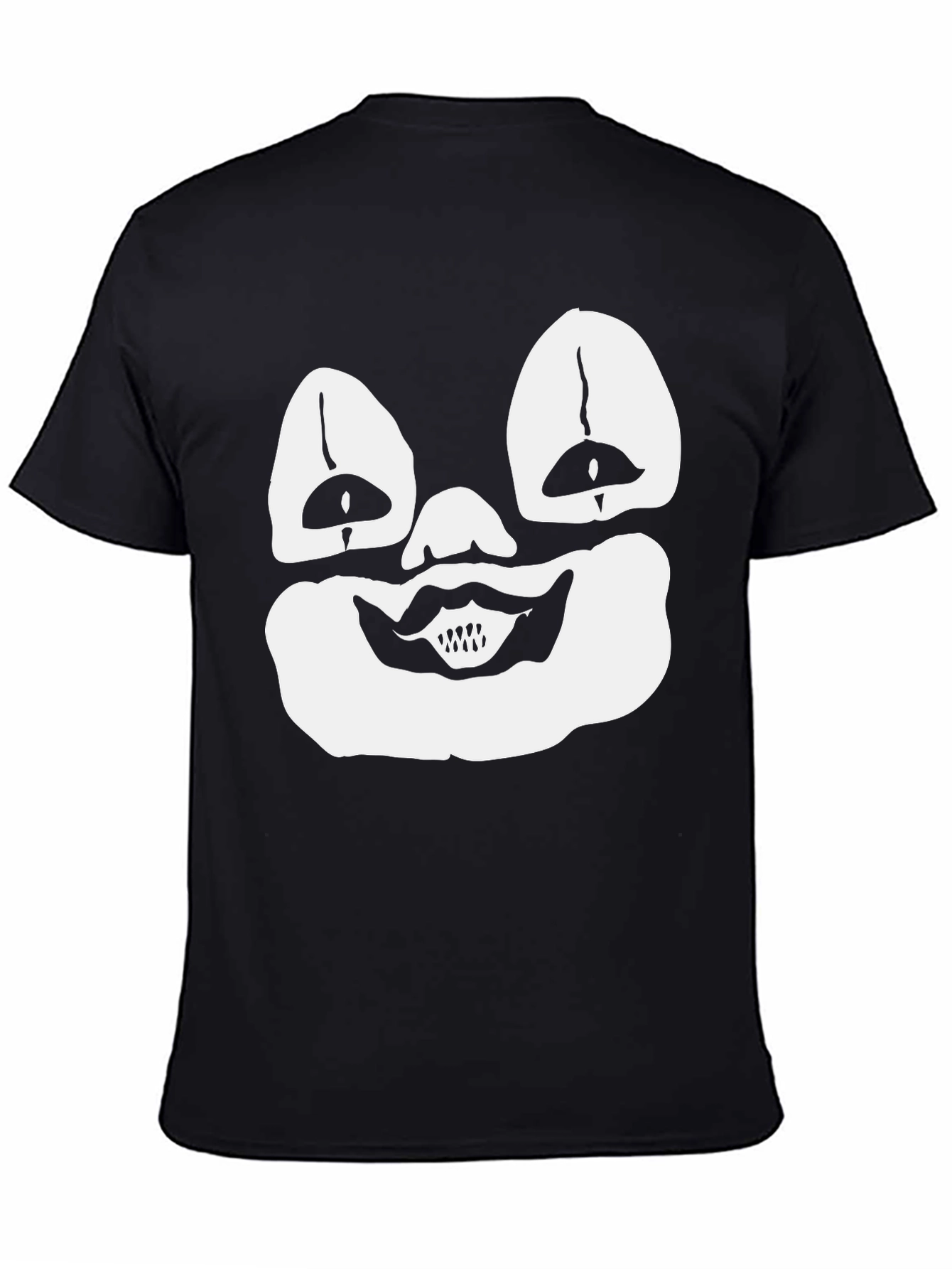 Black Clown Face Graphic Tee - Black Cotton T-Shirt view 4