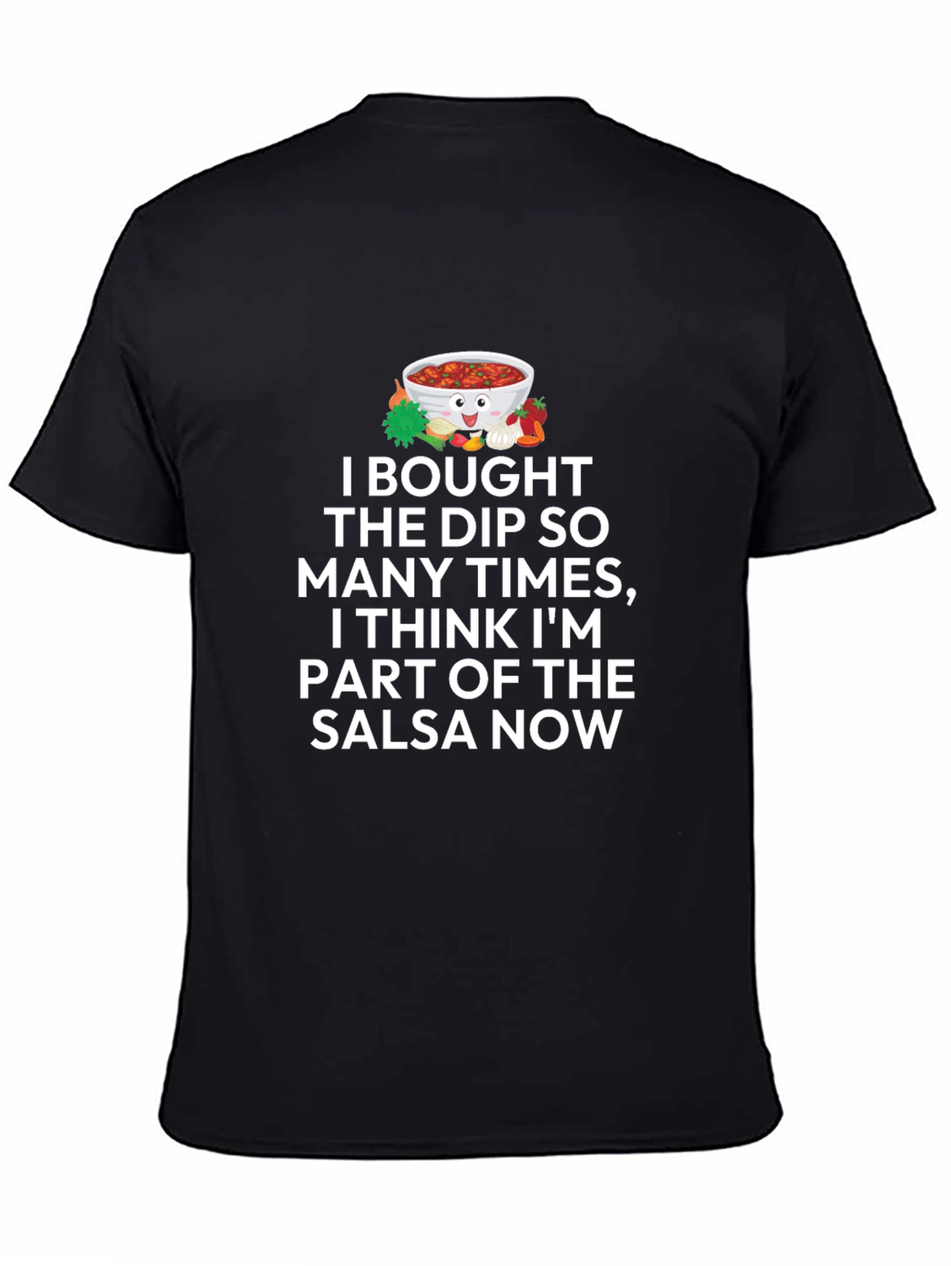 Black Salsa Lover T-Shirt - Funny Dip Bowl Graphic Tee view 4