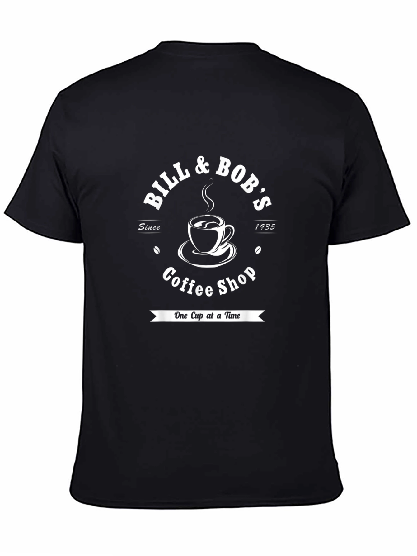 Black Bill & Bob's Coffee Shop Tee - One Cup at a Time view 4