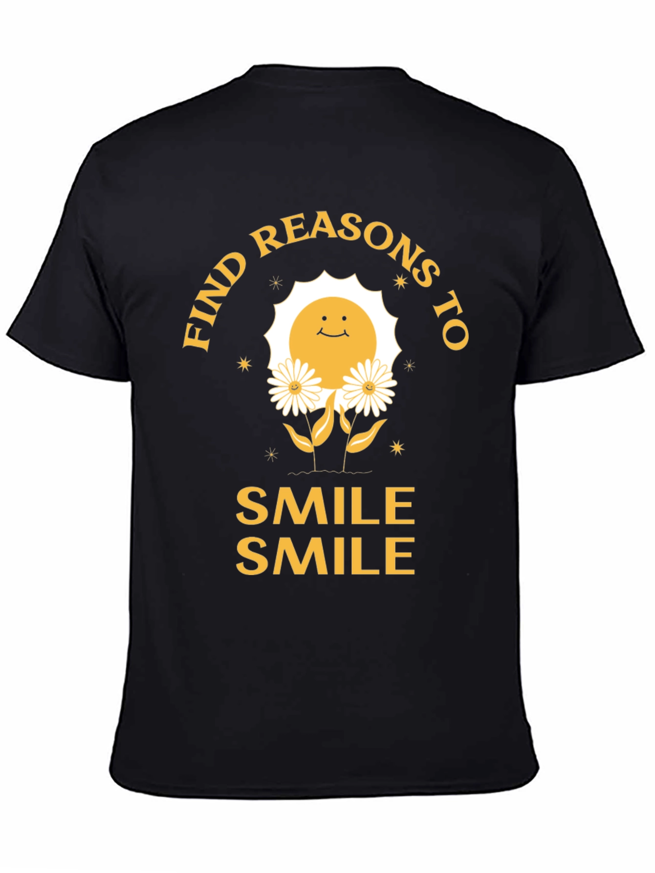 Black Smile Graphic Tee - Find Reasons To Smile T-Shirt view 4