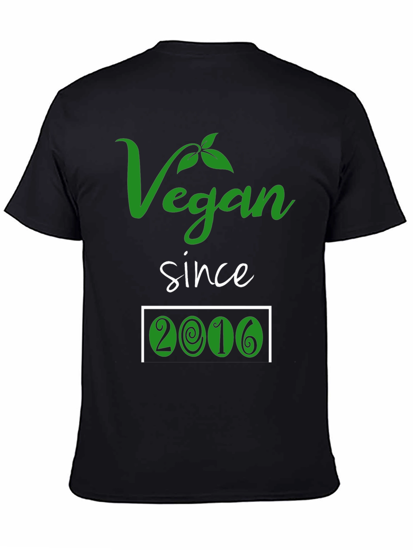 Black Vegan Since 2016 T-Shirt view 4
