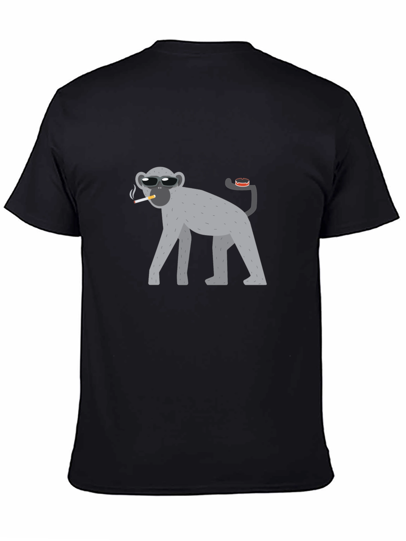 Black Cool Monkey Black T-Shirt view 4