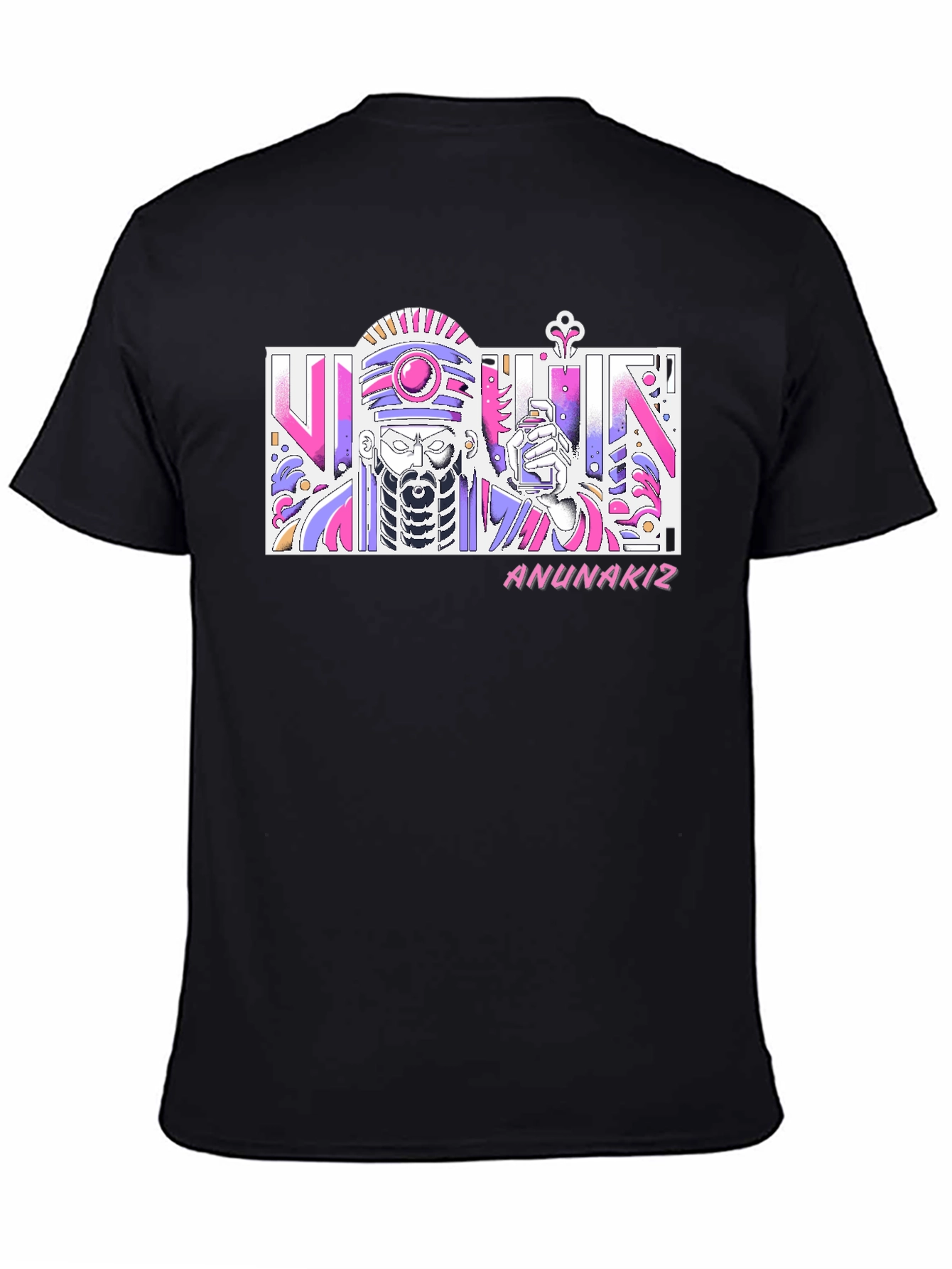 Black Anunaki T-Shirt - Artistic Graphic Tee view 4