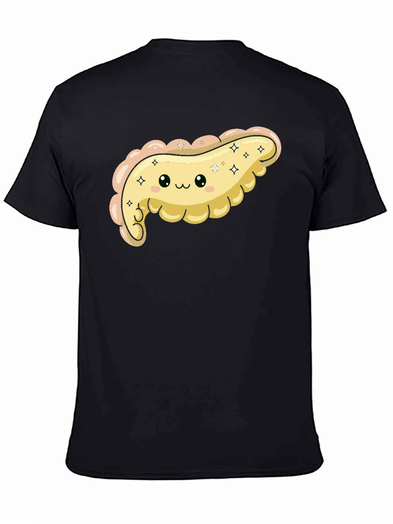 Black Cute Pancreas Graphic T-Shirt - Kawaii Organ Tee view 4