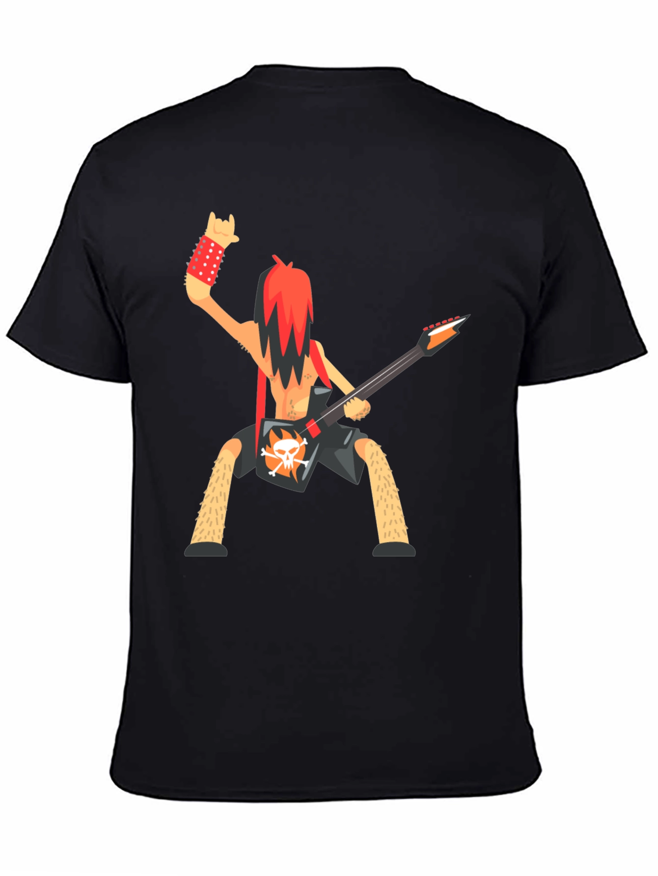 Black Rockstar Cartoon Graphic T-Shirt view 4