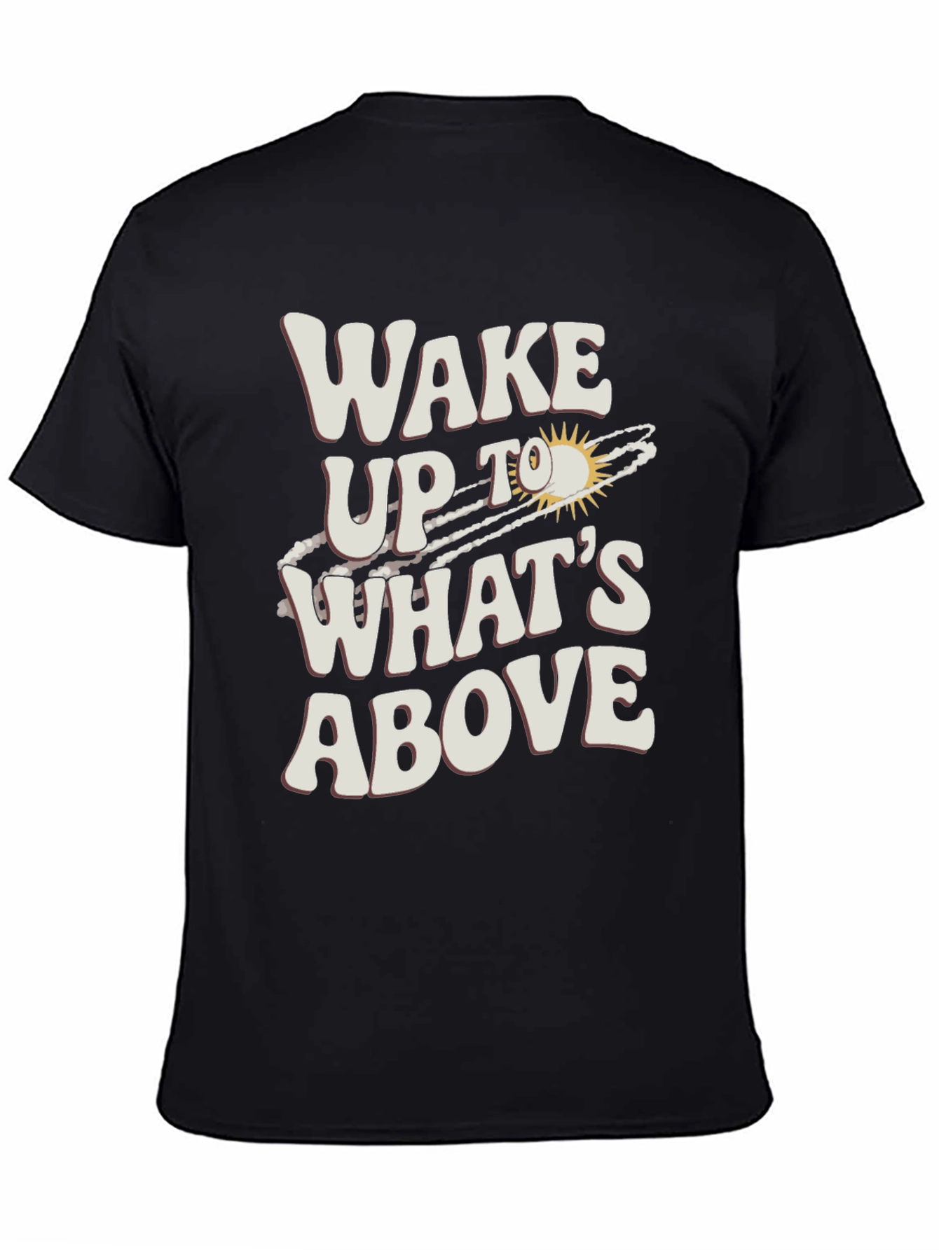 Black Wake Up To What's Above Black Graphic Tee view 4