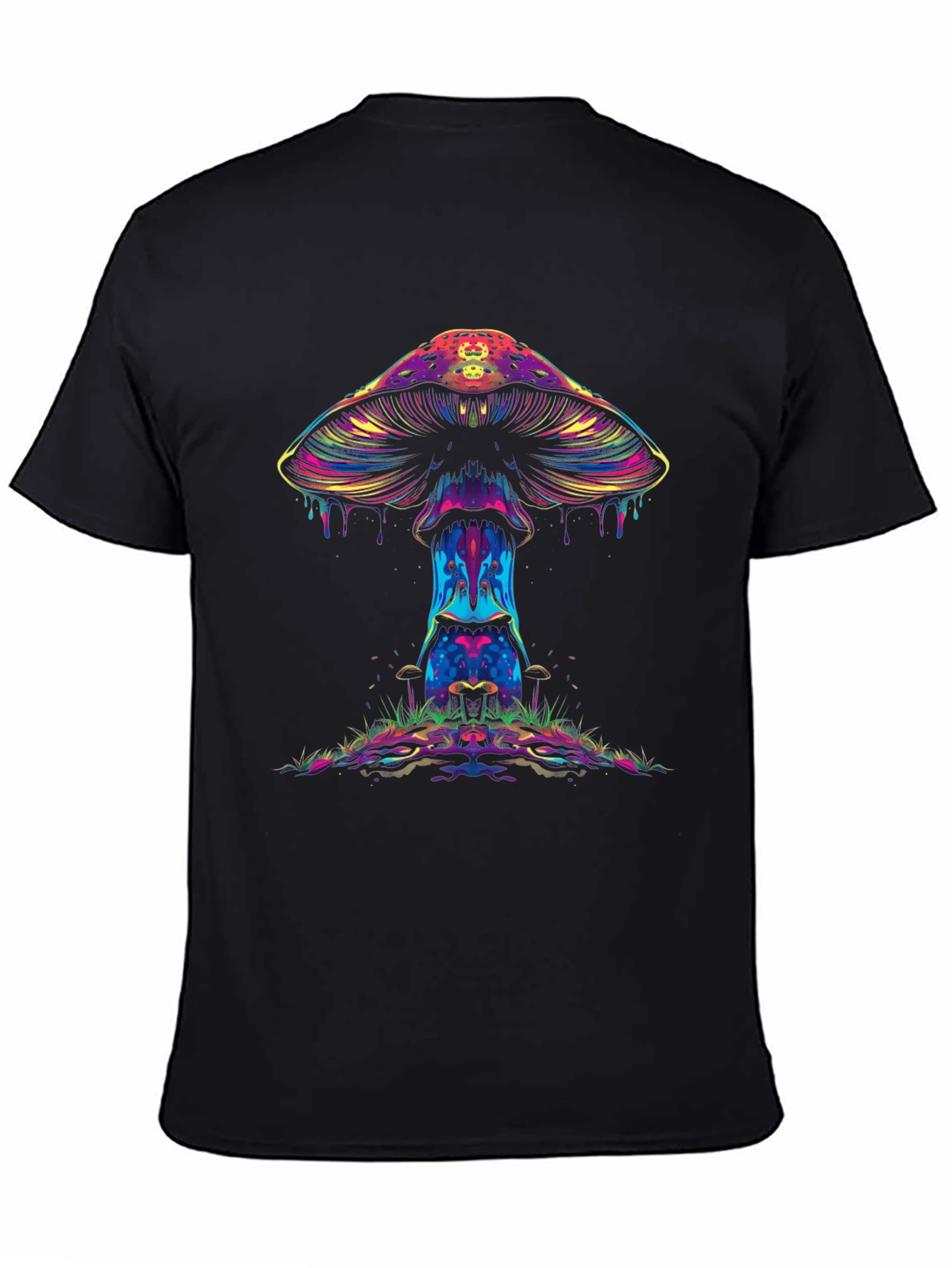 Black Psychedelic Mushroom Graphic Tee view 4
