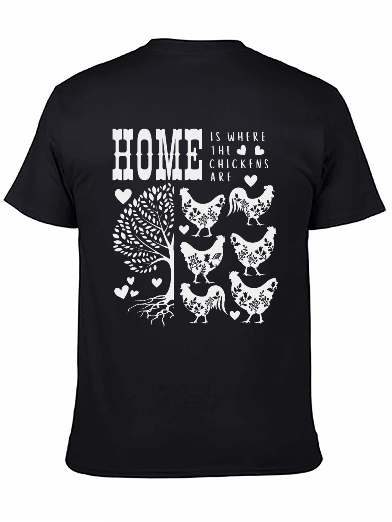 Black Home is Where the Chickens Are T-Shirt view 4