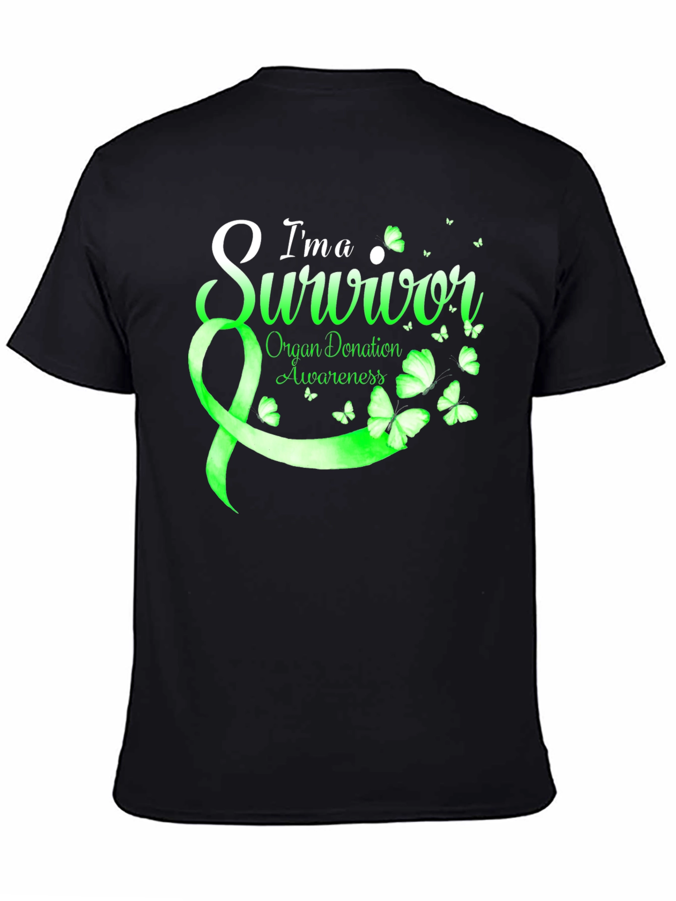Black Organ Donation Awareness Survivor T-Shirt view 4