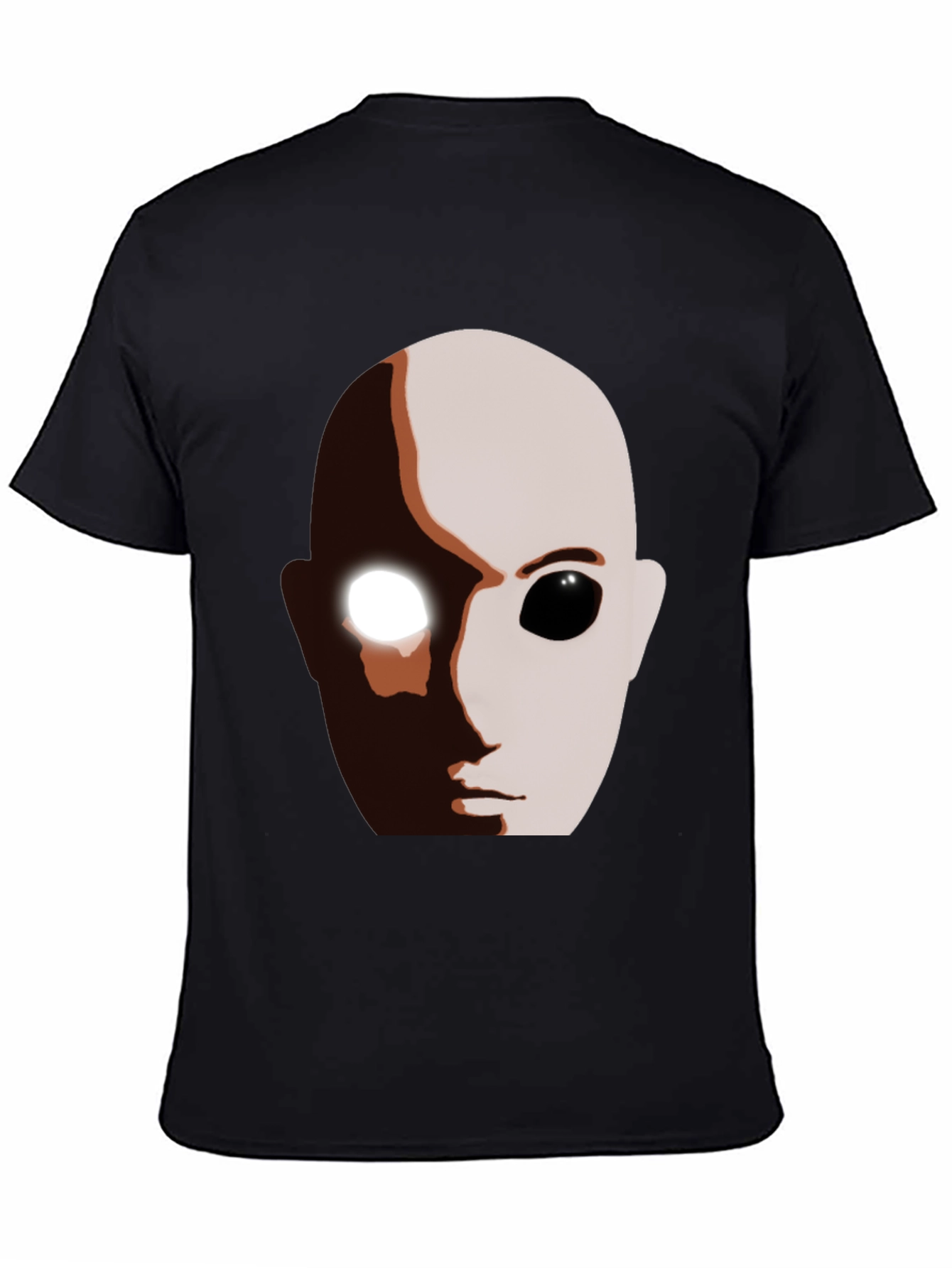 Black Abstract Face Graphic T-Shirt view 4